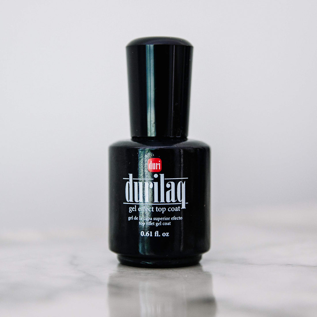 duri Nail Polish, Durilaq Gel Effect Top Coat, Glossy, Fast Drying and Long Lasting Gel Like Look, .61 fl.oz. 18 ml.