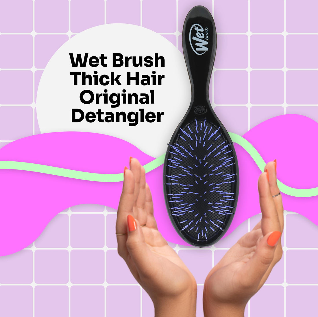 Wet Brush Hair Brush Original DetanglerÃ‚ -Ã‚ Triangles Pattern (Black) - Exclusive Ultra-soft IntelliFlex Bristles - Glide Through Tangles With Ease For All Hair Types - For Women, Men, Wet And Dr