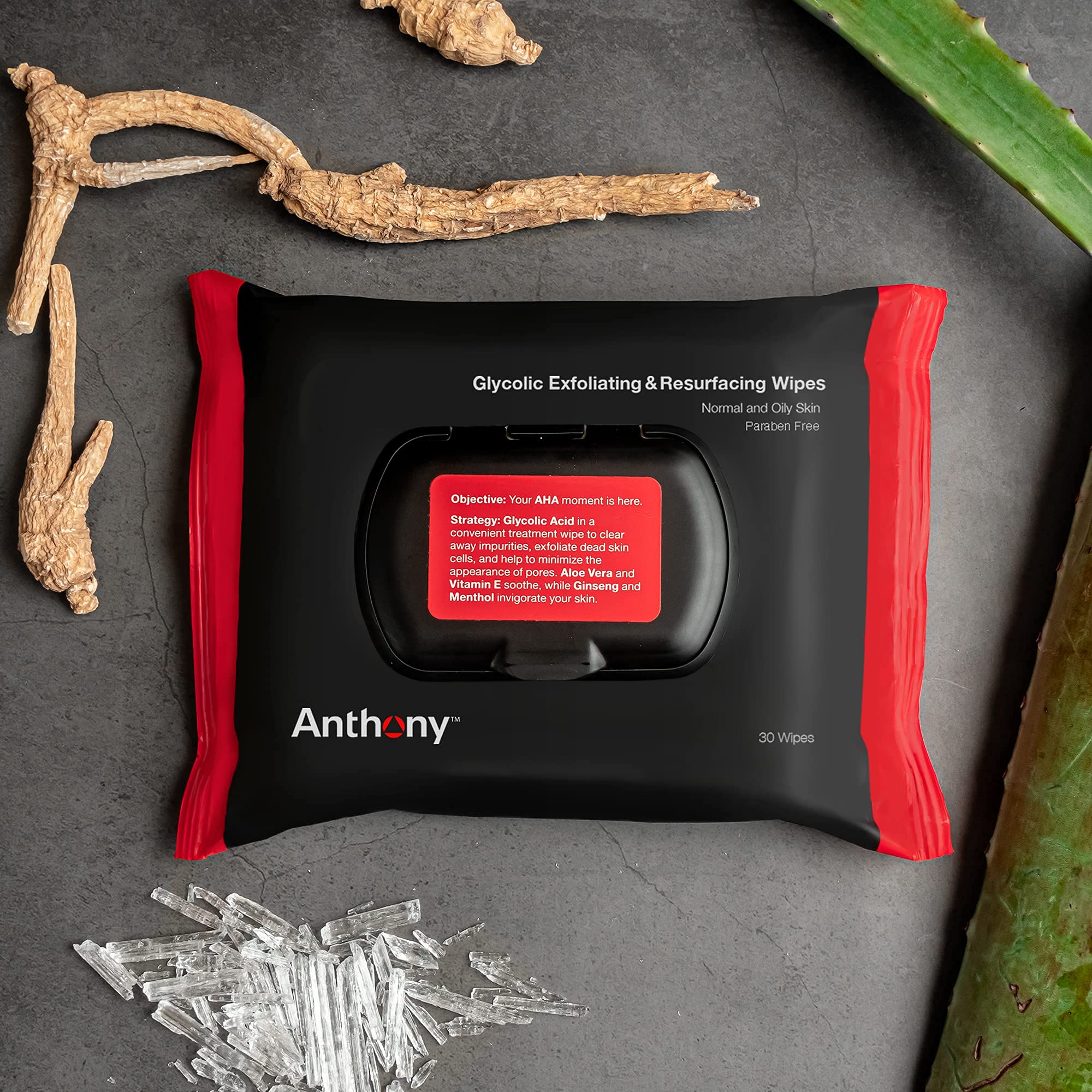 Anthony Glycolic Exfoliating and Resurfacing Wipes, 10.0 oz.