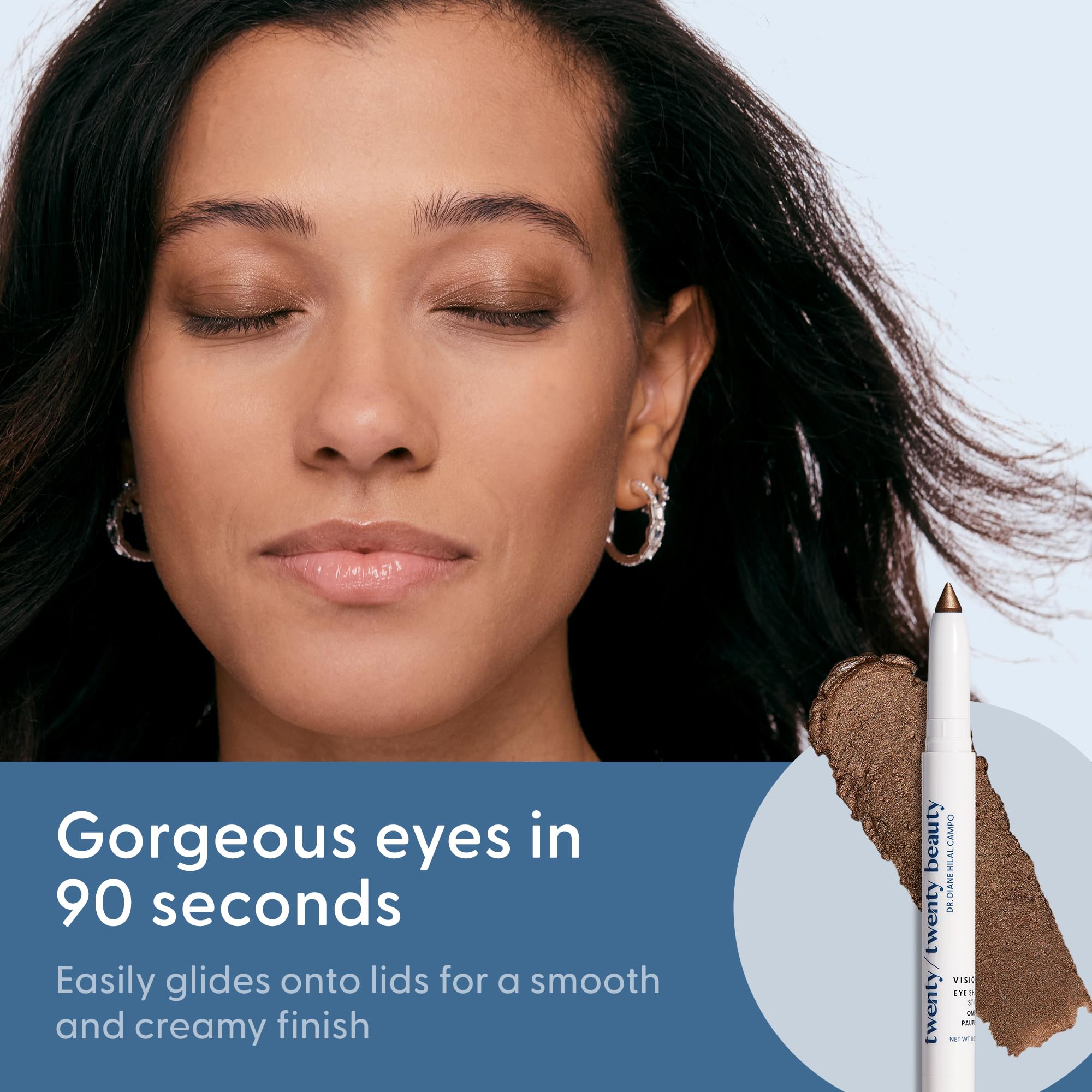 twenty/twenty beauty Visionary Eye Shadow Stick – Shimmer Cream Eye Shadow Pencil - Safe for Sensitive Eyes - Ophthalmologist Developed – Vegan, Cruelty-Free, Clean Ingredients (At A Glance)