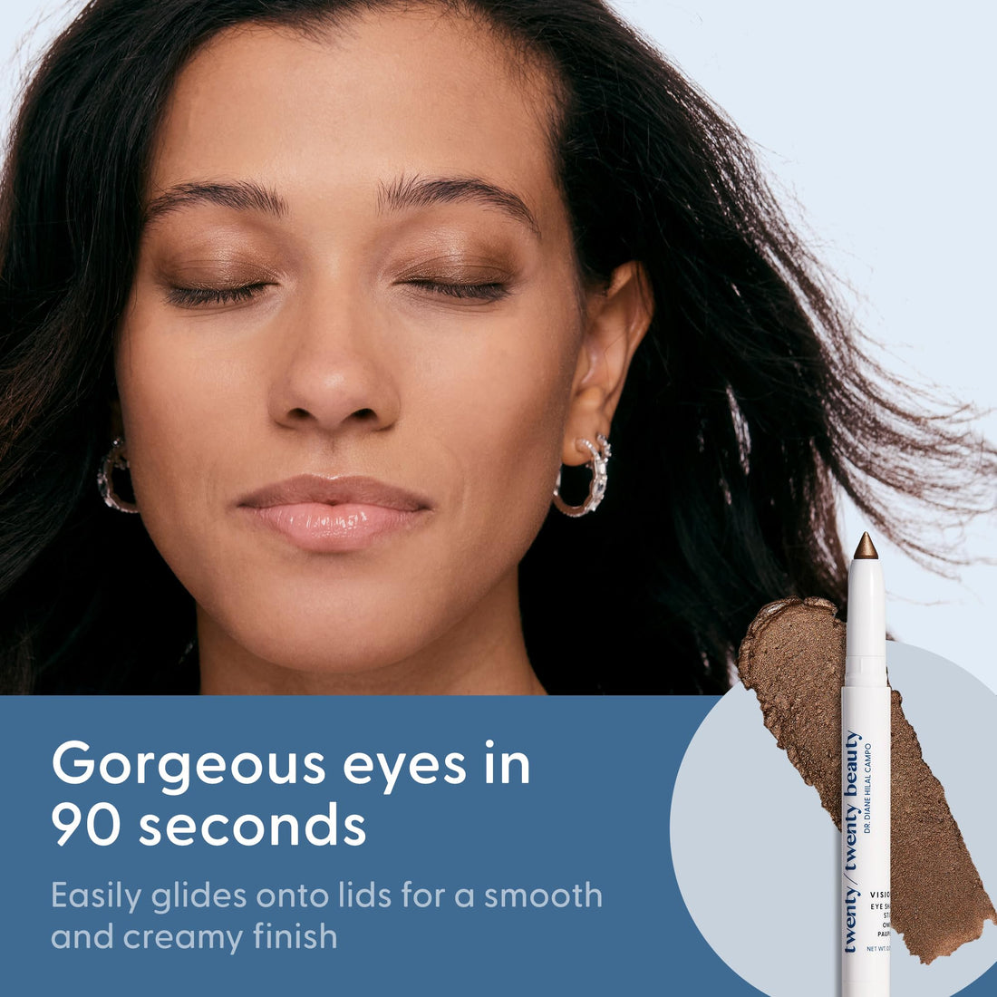 twenty/twenty beauty Visionary Eye Shadow Stick – Shimmer Cream Eye Shadow Pencil - Safe for Sensitive Eyes - Ophthalmologist Developed – Vegan, Cruelty-Free, Clean Ingredients (At A Glance)