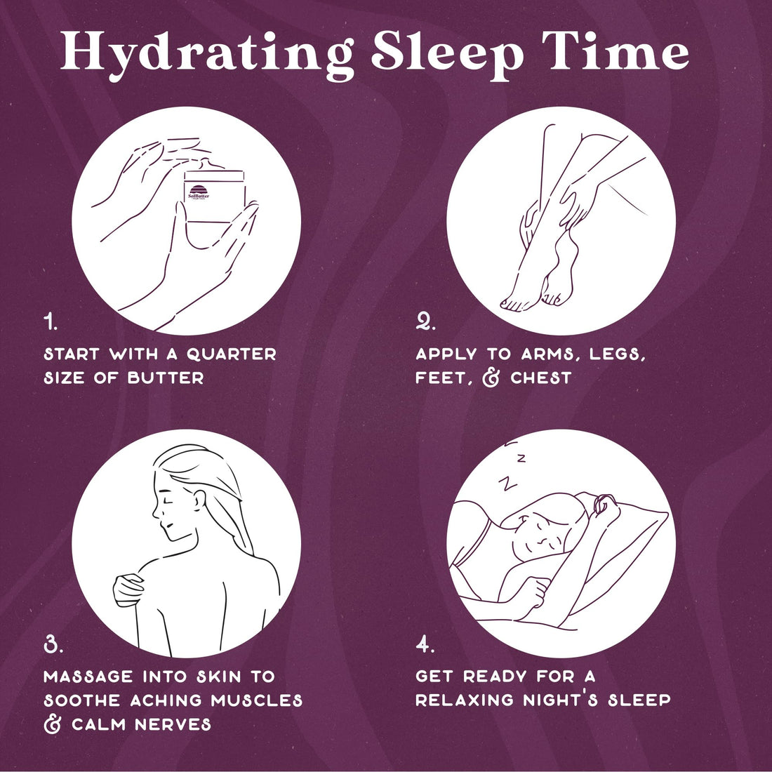 PURPLE CANYON Twilight Deep Sleep Whipped Body Butter 8oz | Lavender Chamomile Night Cream with Magnesium & Melatonin | Hydrating Body Lotion for Skin Care