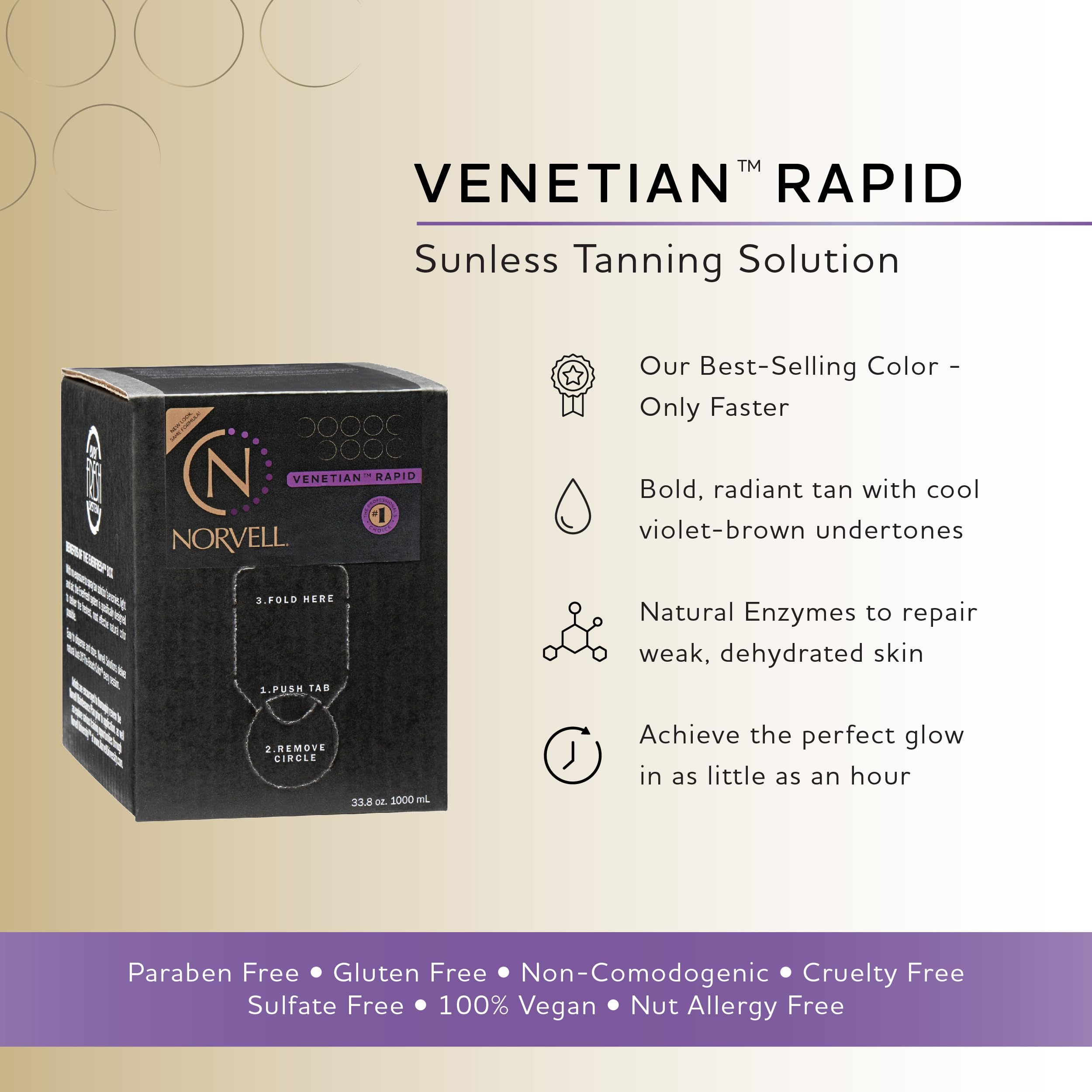 Norvell Venetian ONE One Hour Rapid Sunless Solution EverFresh Box - Liter