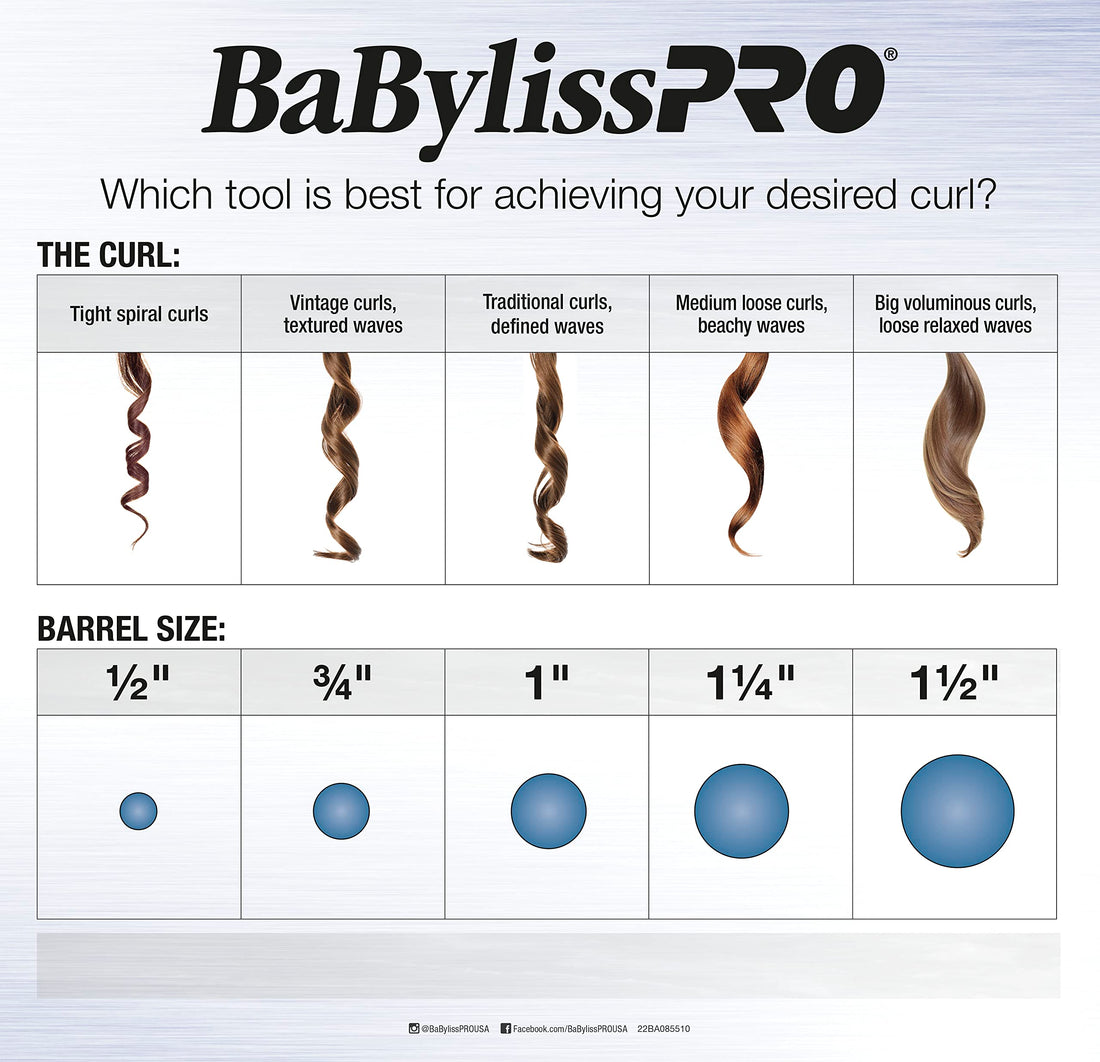Babylisspro Porcelain Ceramic Spring Curling Iron, 1.25 Inch