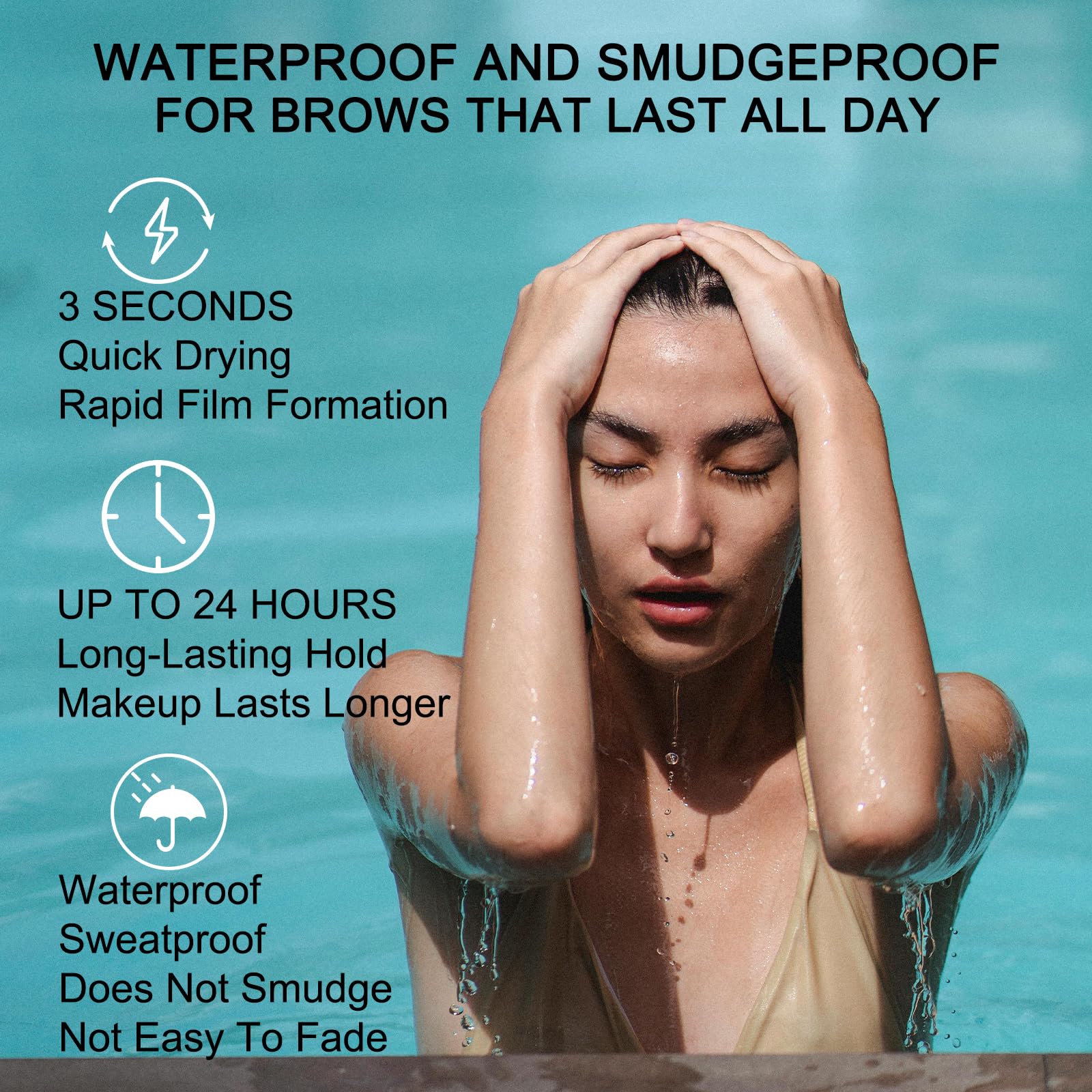 Microblading Eyebrow Pencil - Amazing 2-in-1 Dual-Ended Eyebrow Pen with 2-Fork-Tip and Precise Brush-Tip - Waterproof Eyebrow Pen for Natural Hair-Like Brows That Lasts All Day, Dark Brown