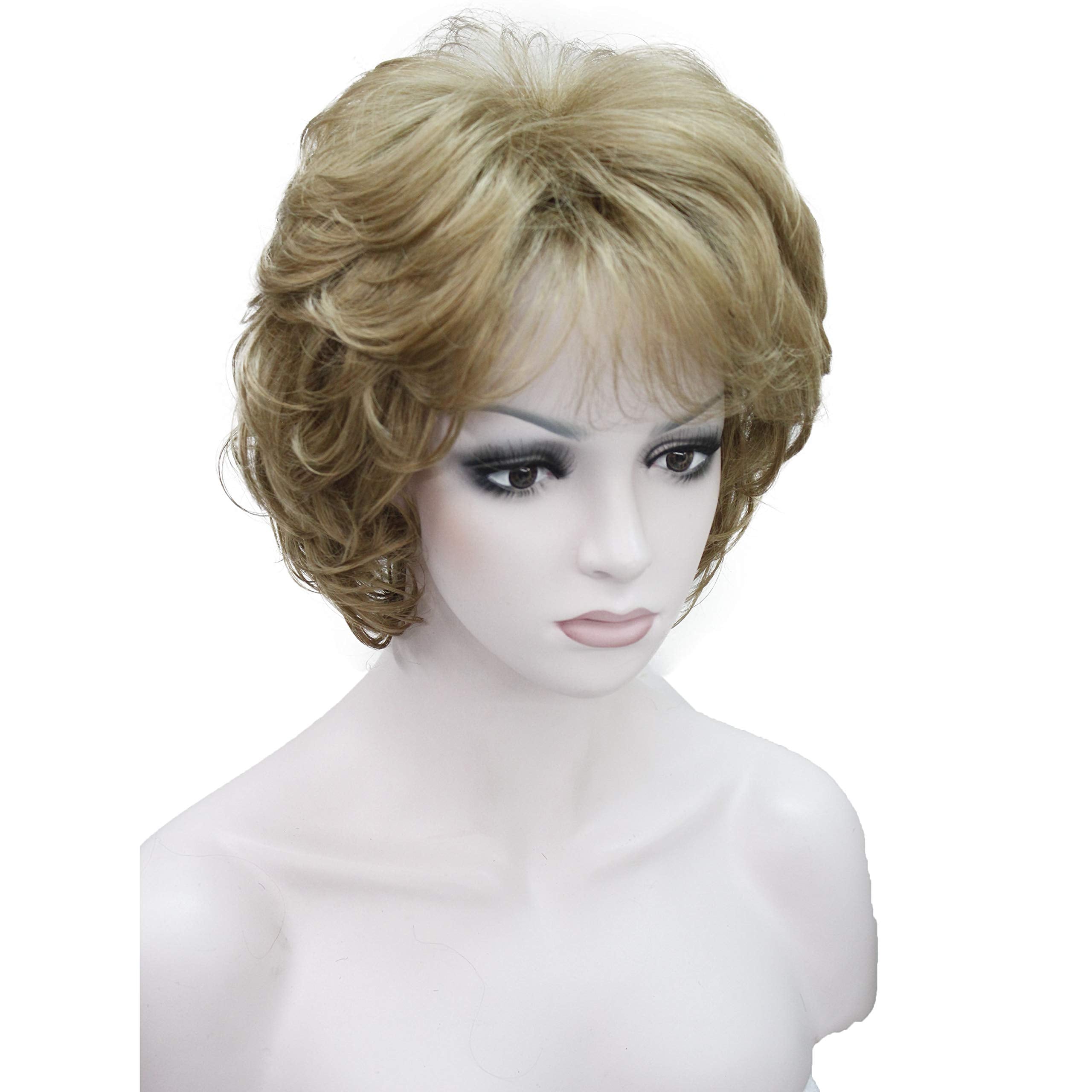 Wigingway #19: Wiginway Ladies Wigs Short Wavy Bob Wigs For Women Synthetic Capless Full Wig 9 Colors