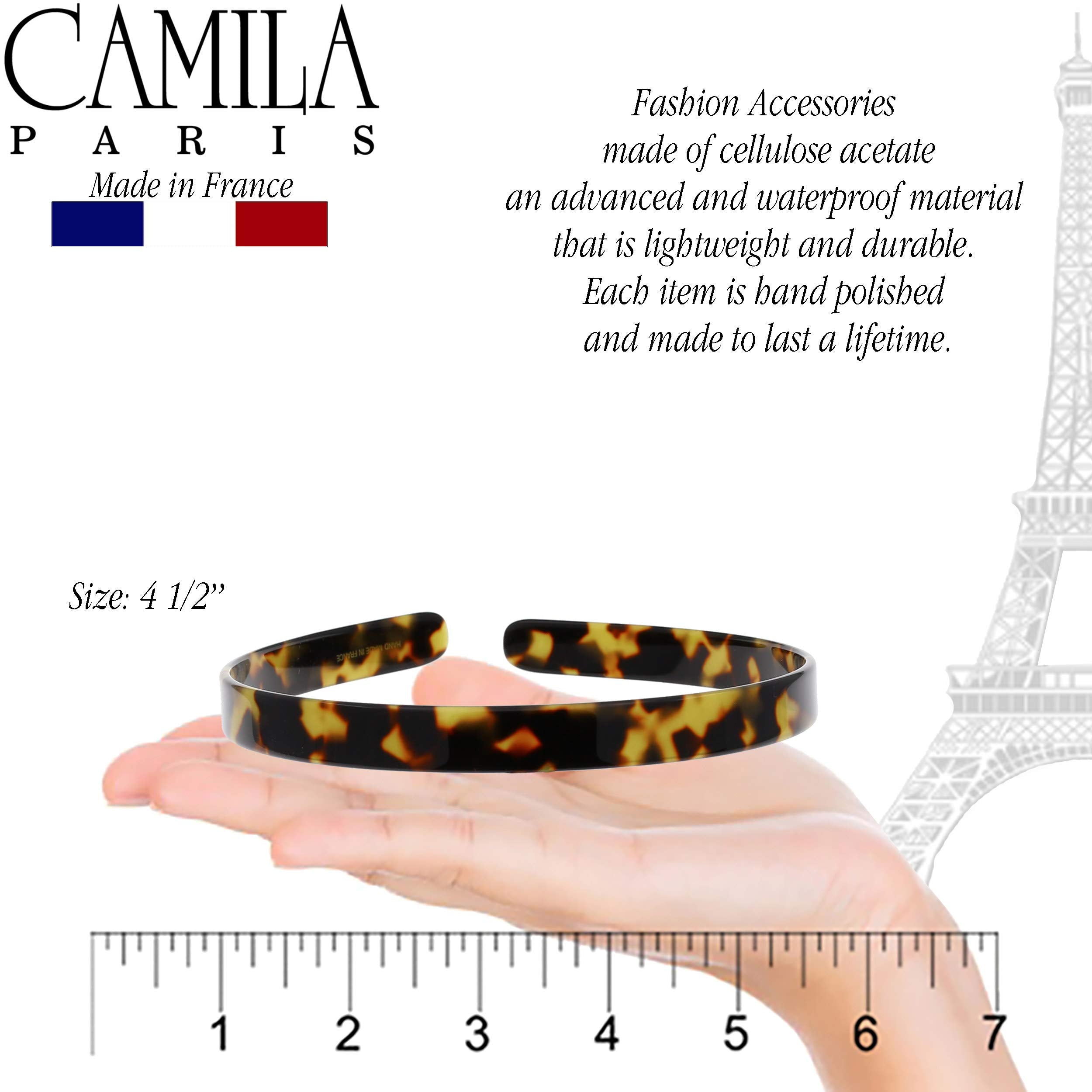 Camila Paris CP2003 French Headband for Women, Strong Hold Grip Women's Hair Band, Very Flexible, No Slip and Durable Styling Girls Hair Accessories, Made in France with Cellulose