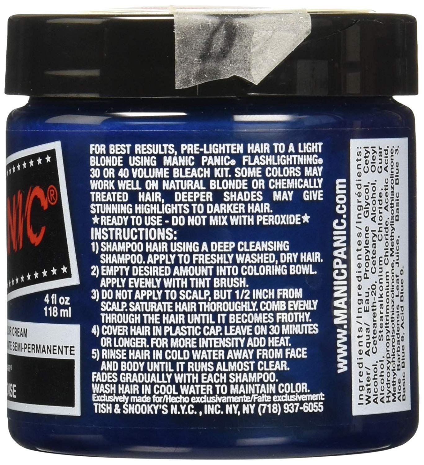 MANIC PANIC Atomic Turquoise Hair Dye - Classic High Voltage - Semi Permanent Bright Neon Aqua Blue Hair Color With Green Undertones - Vegan, PPD & Ammonia Free (4oz)