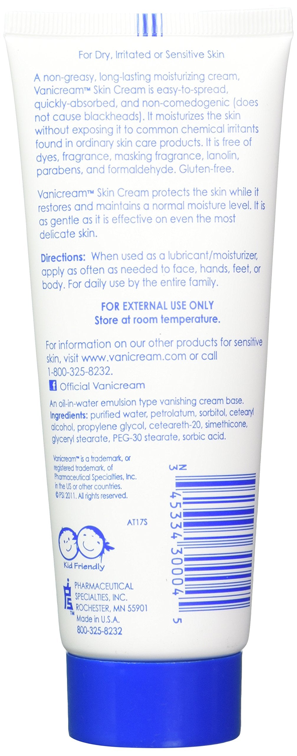 Vanicream Moisturizing Skin Cream for Sensitive Skin 4 oz (Pack of 2)