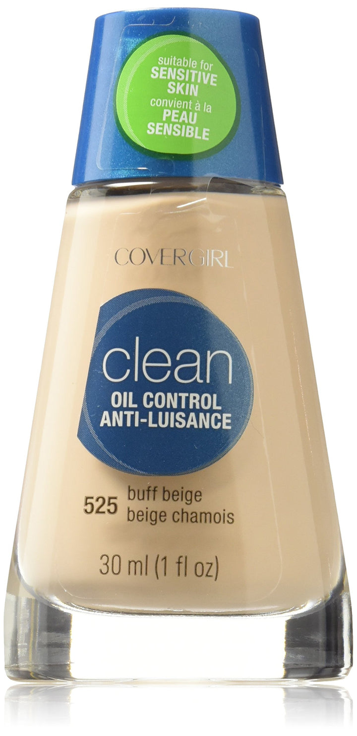 CoverGirl Clean Oil Control Liquid Makeup, Buff Beige (W) 525, 1.0-Ounce Bottles (Pack of 2)