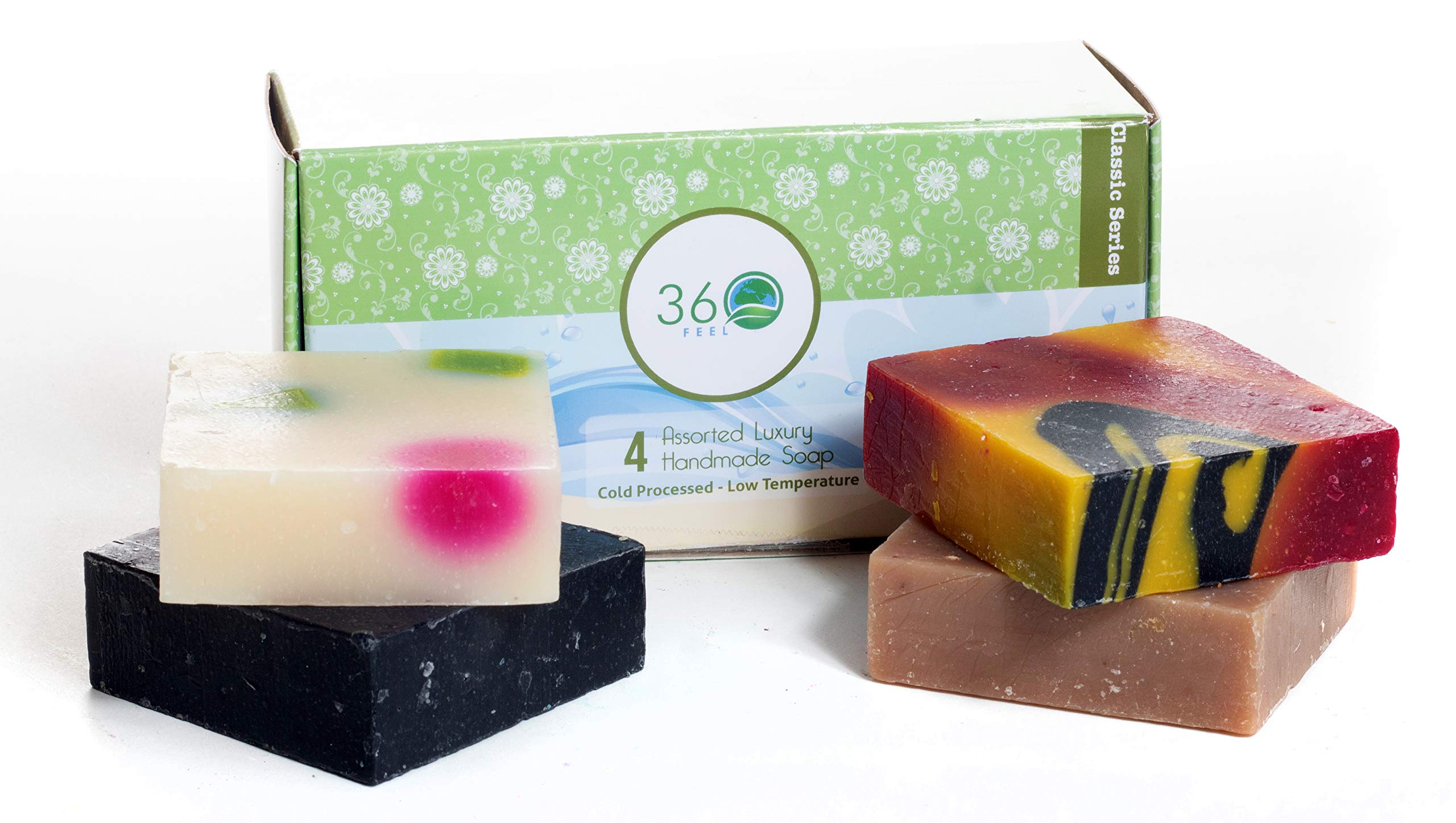 360Feel Assorted Handmade Soap Bars Womens Mens Romantic Anniversary Wedding Gift Set, Large, 20 Oz