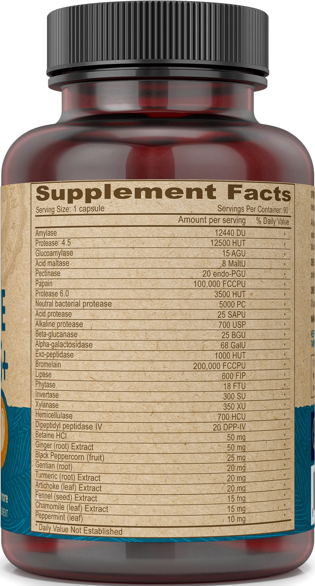 DEVA Vegan Vitamins Digestive Enzymes Plus Supplement - A Unique Blend of Enzymes & Herbs - 90 Capsules, 1-Pack