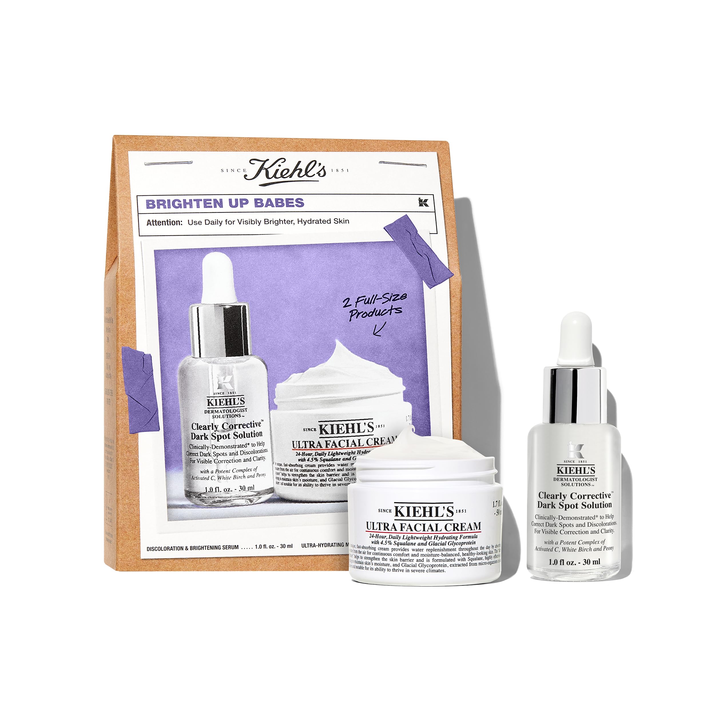 Kiehl's Brightening Skincare Set - $104 Value Routine Including Dark-Spot Fading Serum And Best-Selling Moisturizer - Brighten & Hydrate Skin