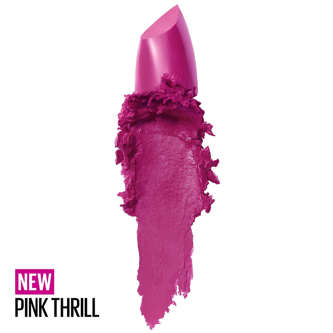 Maybelline Color Sensational Lipstick, Lip Makeup, Cream Finish, Hydrating Lipstick, Nude, Pink, Red, Plum Lip Color, Pink Thrill, 0.15 oz; (Packaging May Vary)