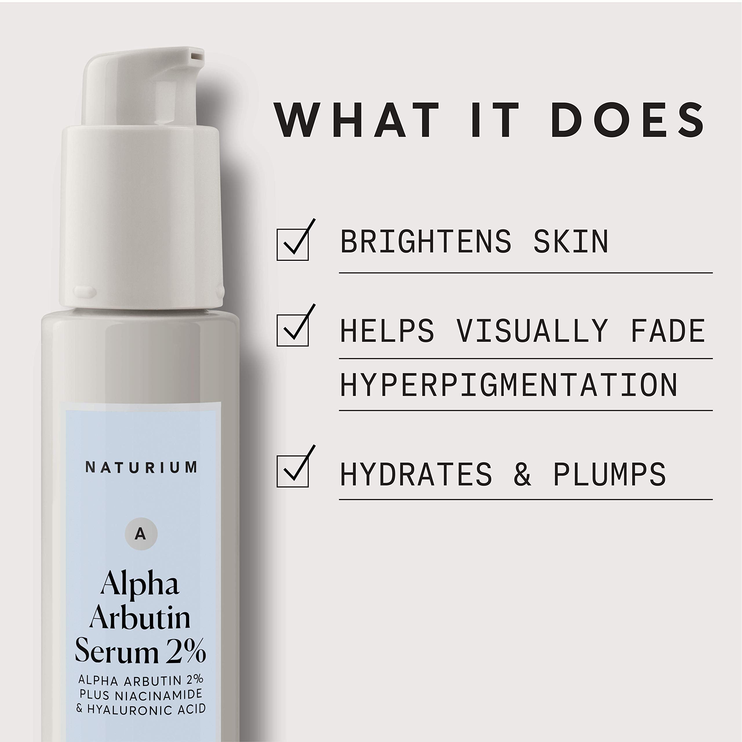 Naturium Alpha Arbutin Serum 2% with Alpha Arbutin, Niacinamide & Lemon, Face & Skin Care, 1 oz