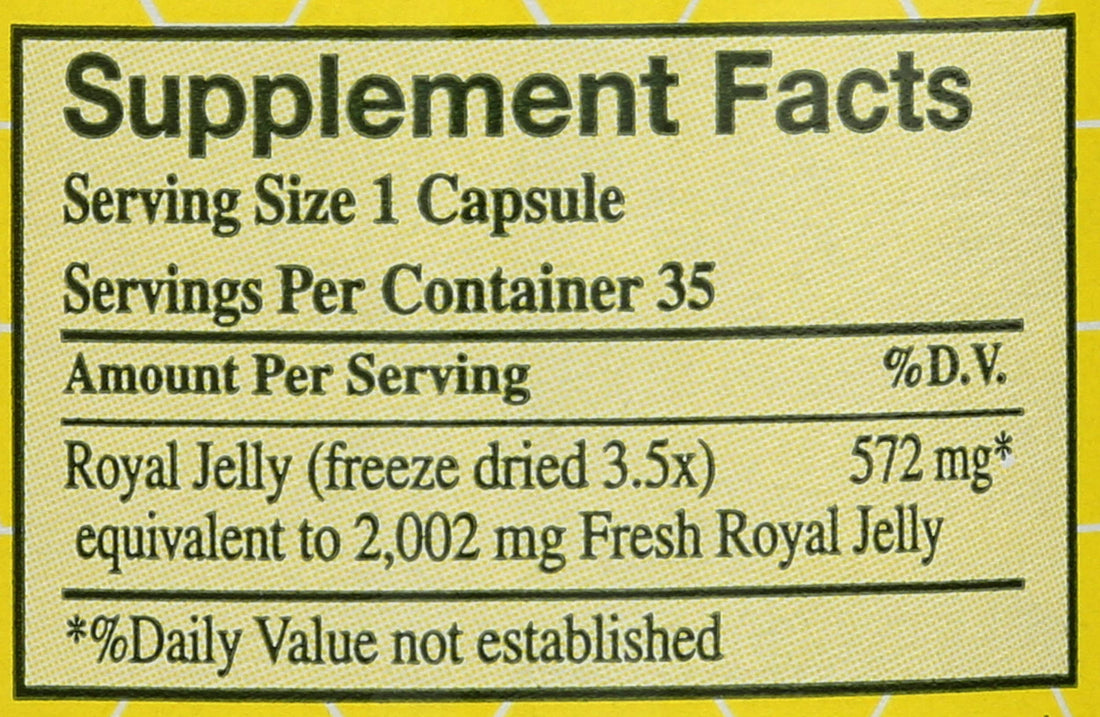 YS Royal Jelly/Honey Bee - Royal Jelly, 2000 mg, 35 capsules