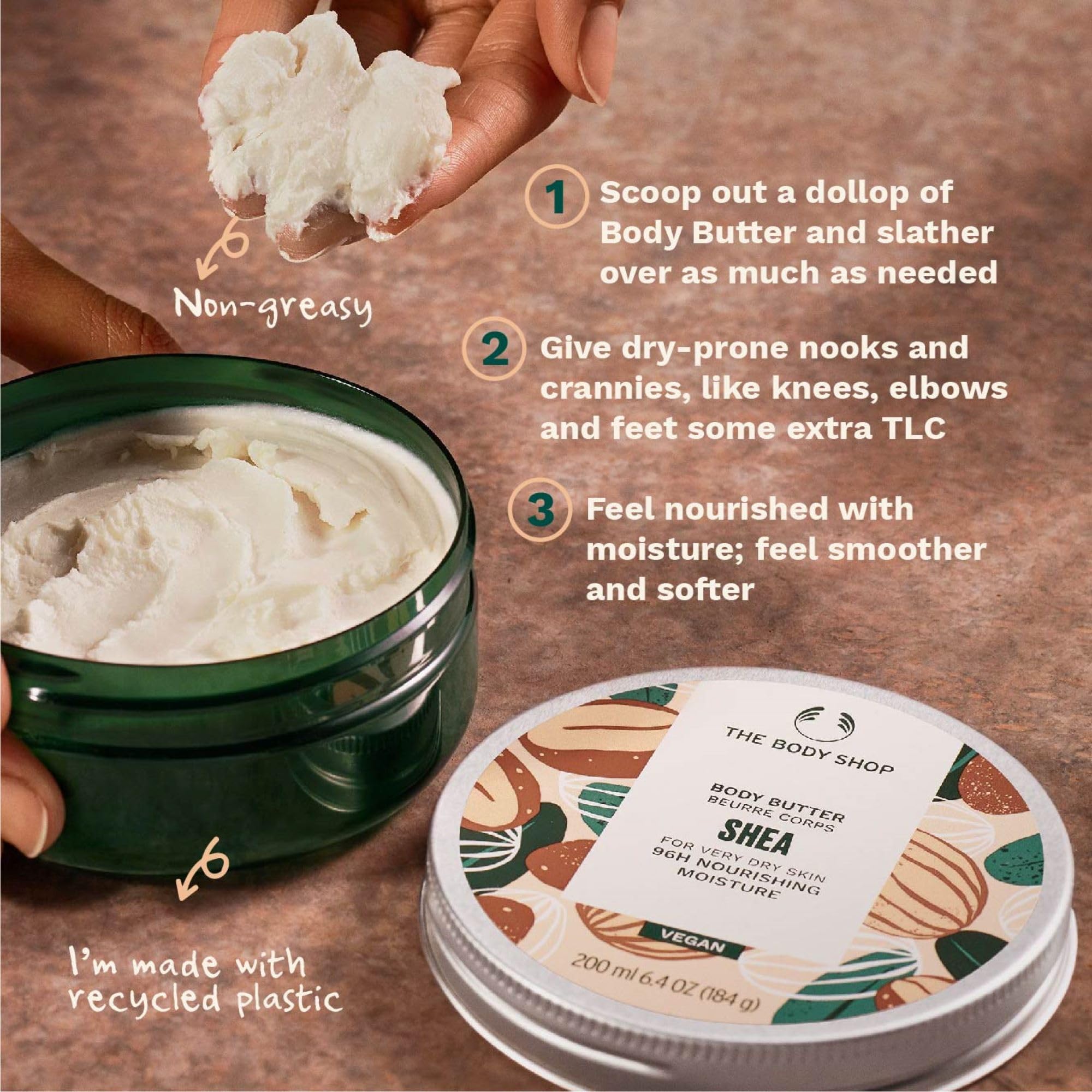The Body Shop Shea Body Butter – Hydrating & Moisturizing Skincare for Very Dry Skin – Vegan – 6.4 oz