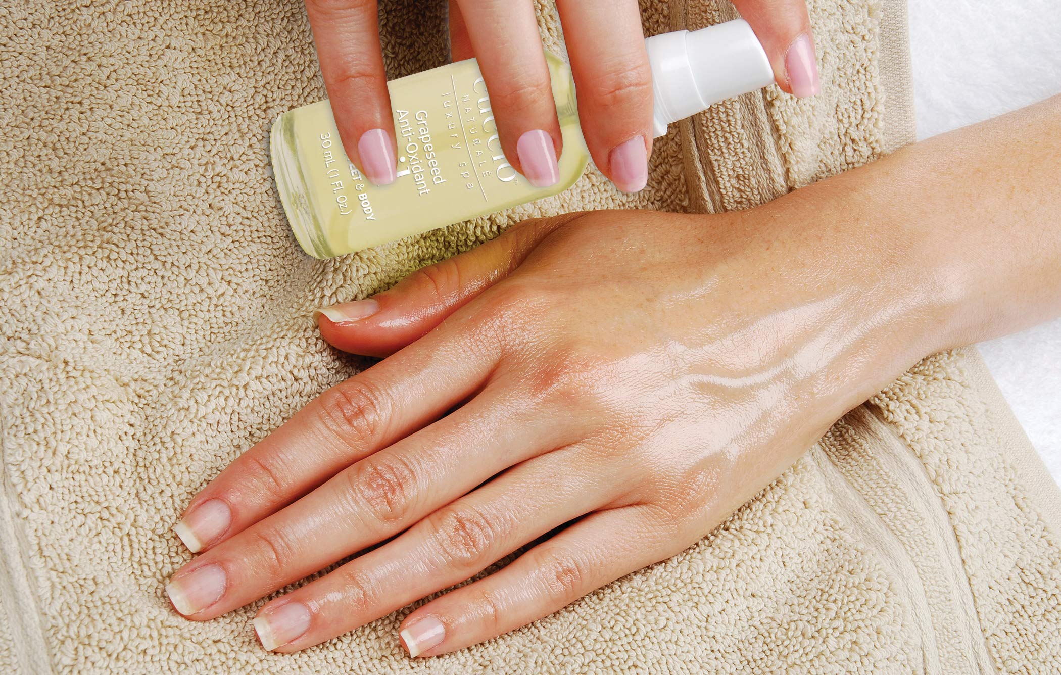 Cuccio GRAPESEED Anti-Oxidant Oil with Jojoba, Sunflower Seed Oil | Smoothing Moisture & Repair Dry Cracked Skin | Firming Oil, Reduce Fine Lines & Signs of Aging- 30ML