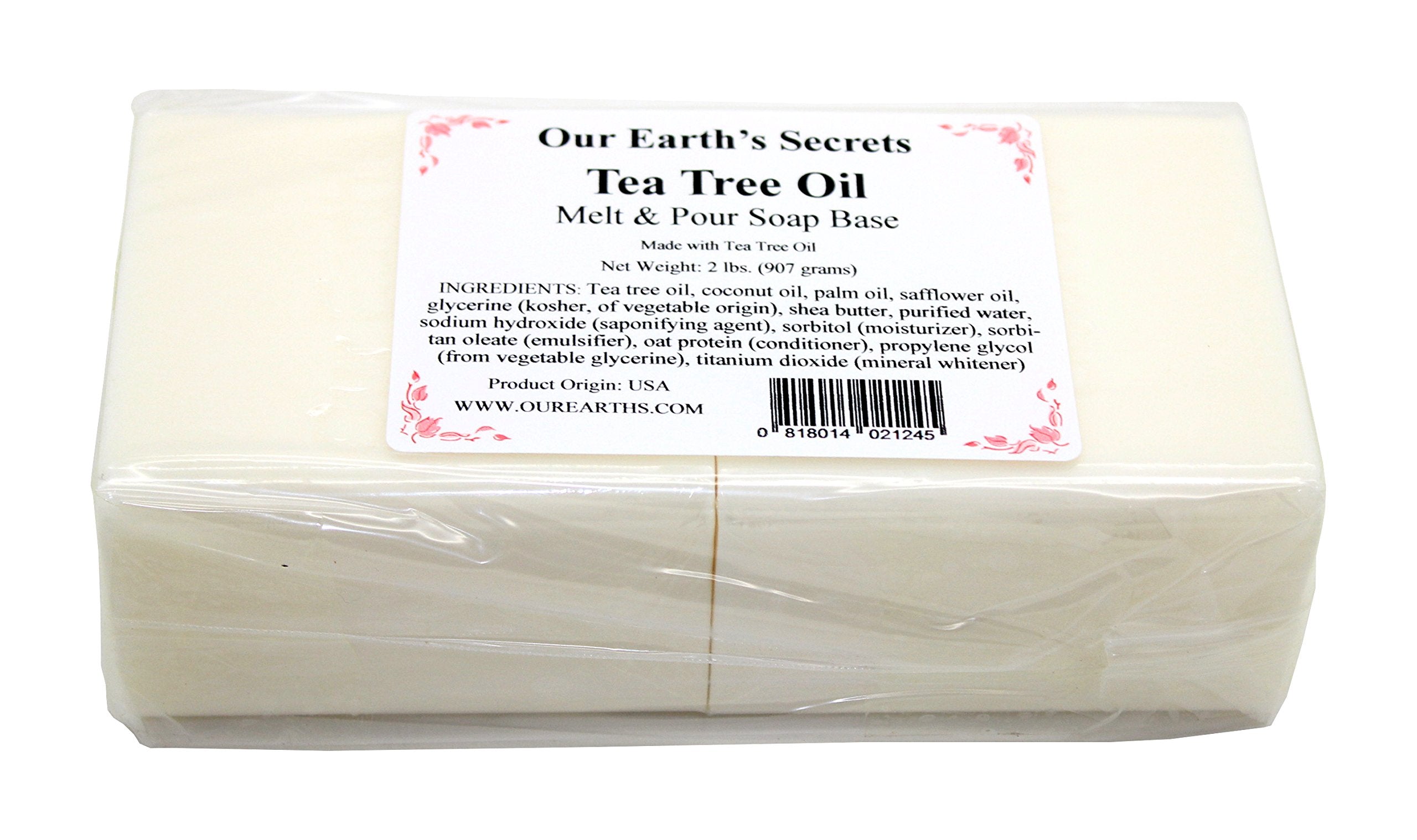 Our Earth27s Secrets Our Earth'S Secrets - 2 Lbs Melt And Pour Soap Base - Tea Tree Oil