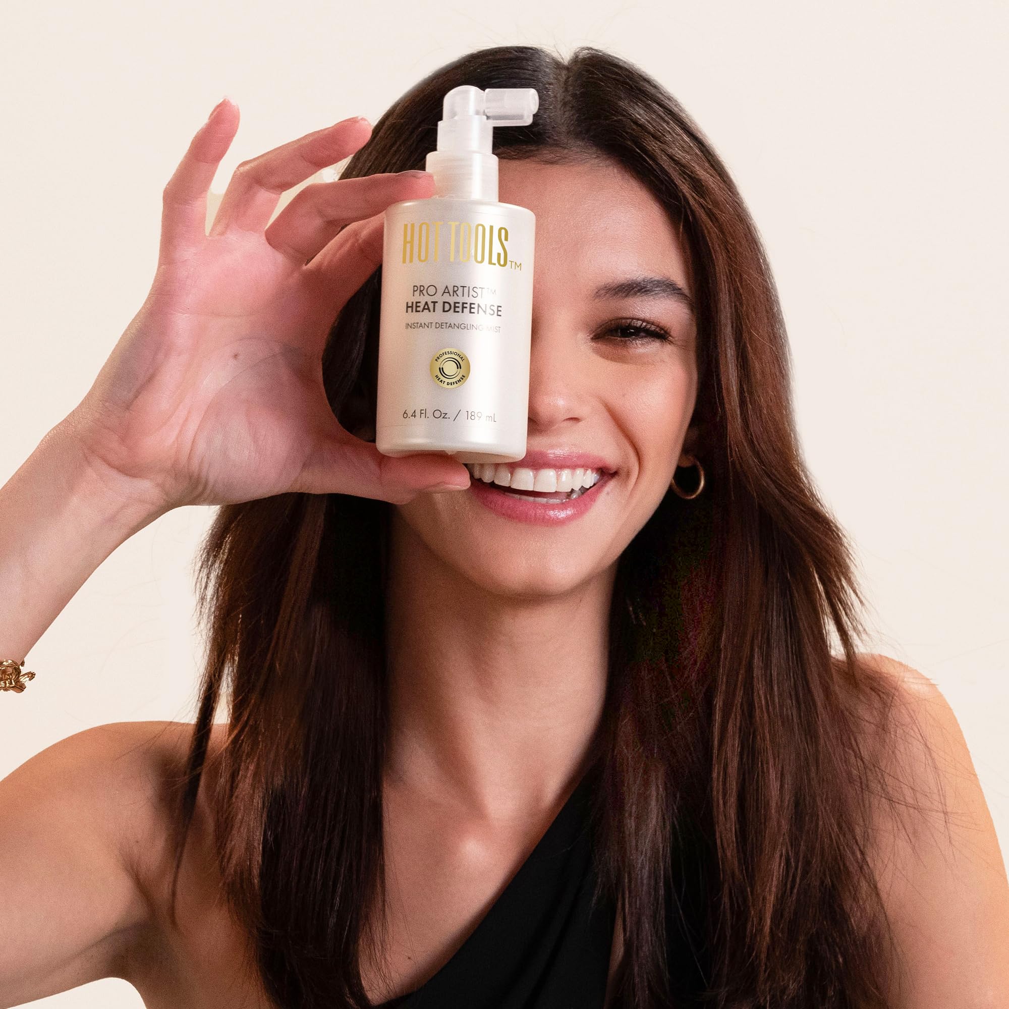 HOT TOOLS Heat Protectant & Instant Detangling Mist | Leave-In Conditioner for Hydrated, Smoother & Shinier Hair |Protects Hair from Heat Damage without Use of Silicones