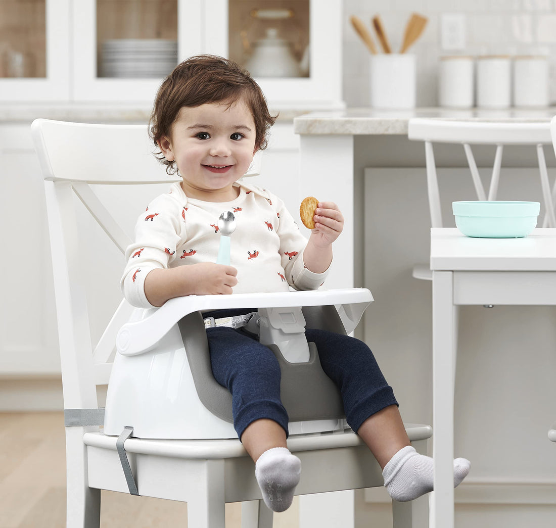Regalo My Little 2-in-1 Booster Seat and Grow with Me Floor Seat with Removable Feeding Tray, Indoor and Outdoor Activity Chair, Purple