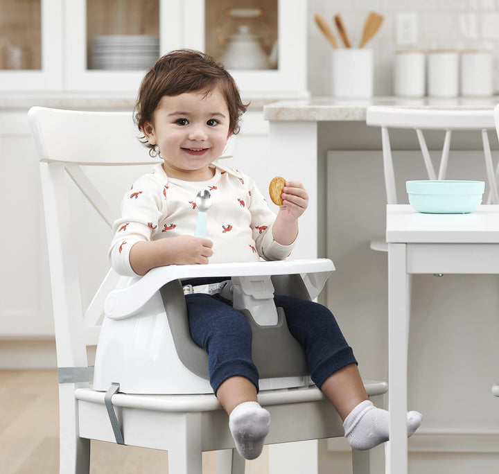Regalo My Little 2-in-1 Booster Seat and Grow with Me Floor Seat with Removable Feeding Tray, Indoor and Outdoor Activity Chair, Purple