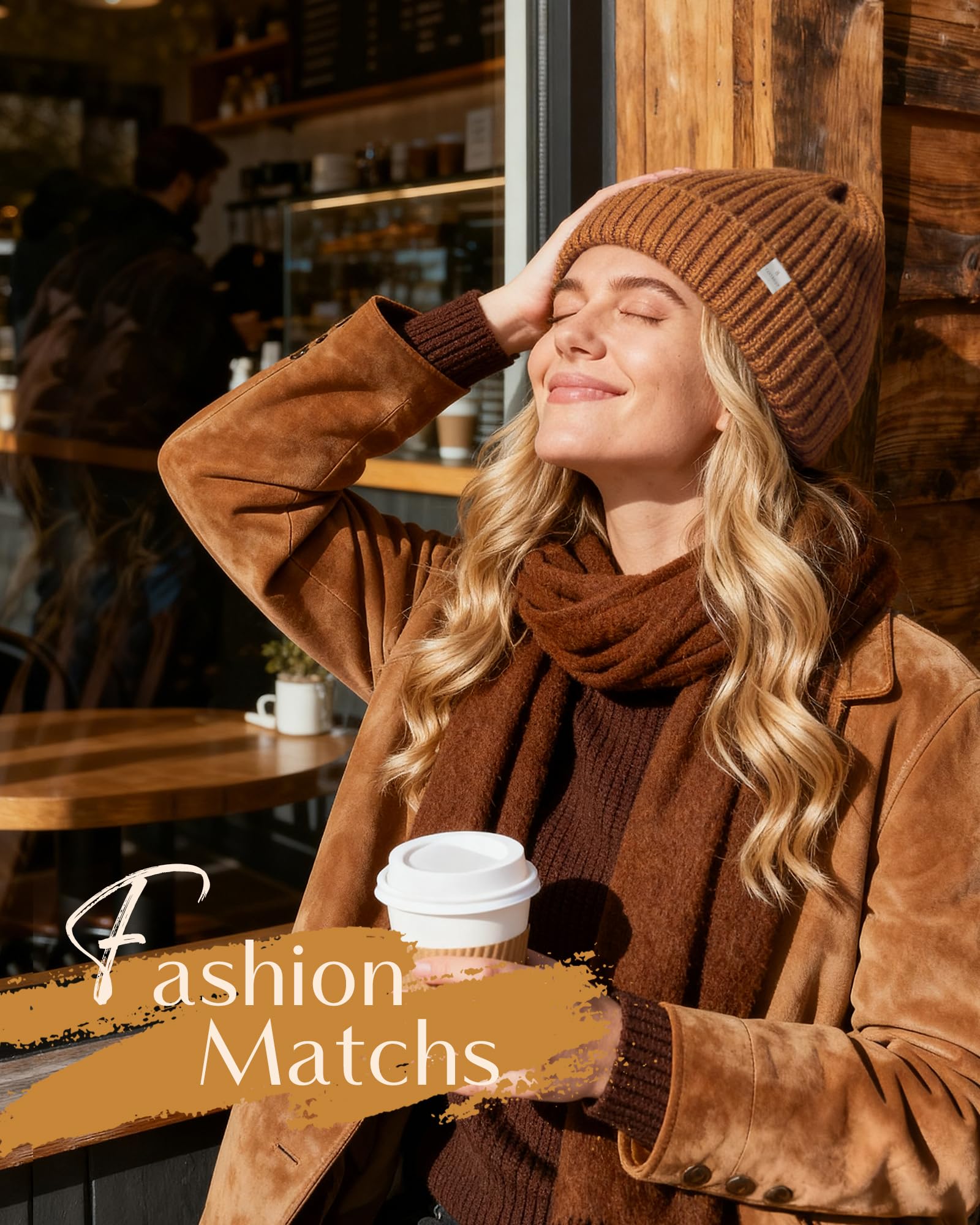 YANIBEST Winter Hats for Women Satin Lined Beanie for Cold Weather Beanie Hat for Women Men Winter Warm Knit Hats Black