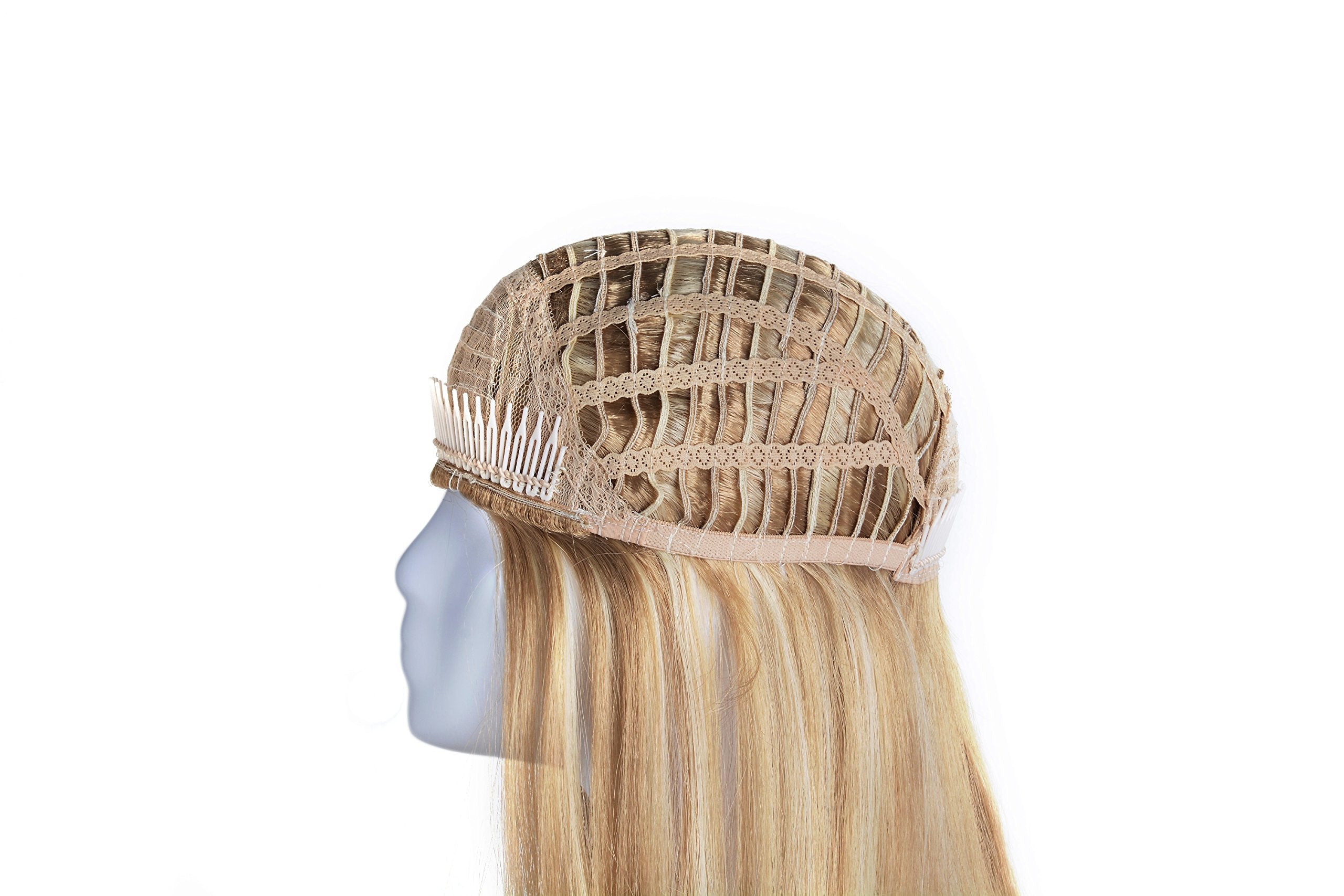 R1488H : OneDor 22 Slight Curly 3/4 Ladies Half Wig Kanekalon Hair Synthetic Wigs with Comb on a mesh head cap (R1488H)