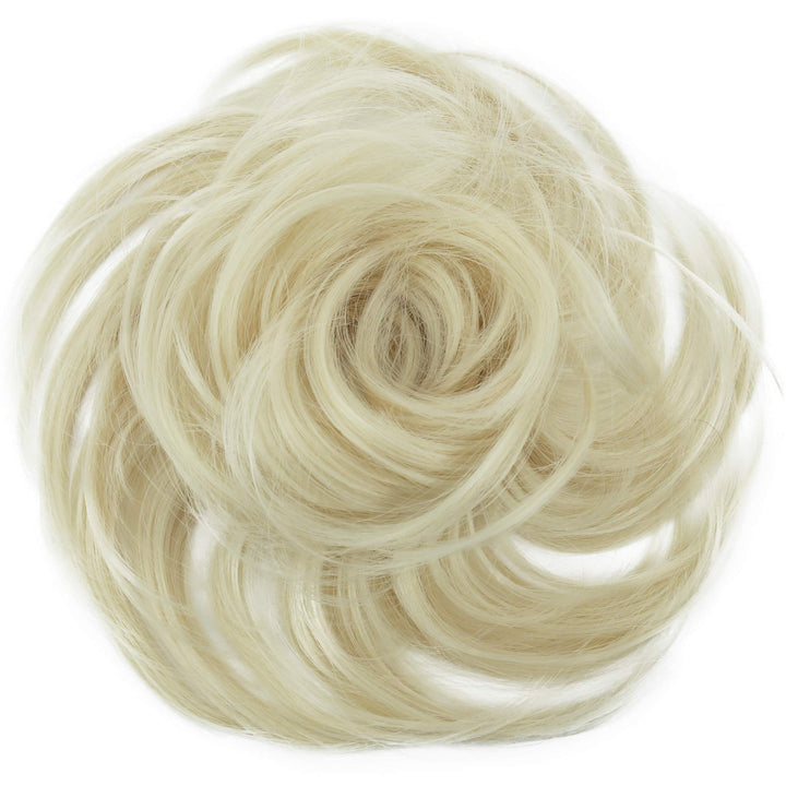 bleach blonde 613 : PRETTYSHOP Scrunchie Bun Up Do Hair piece Hair Ribbon Ponytail Extensions Wavy Curly or Messy Various Colors( bleach blonde 613)