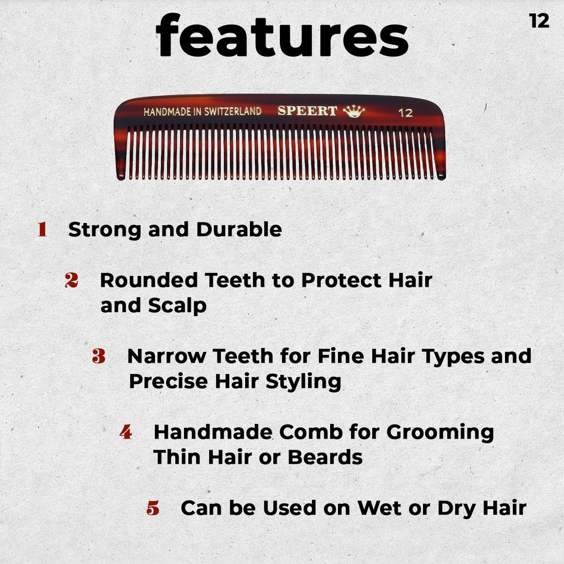 Hand-made tortoise comb #12