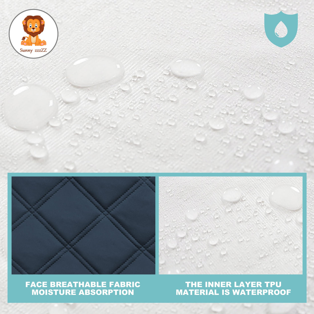 Sunny zzzZZ 6 Pack Baby Waterproof Changing Pad Liners - Quilted Thicker Ultra Soft Changing Table Cover Liners - Durable & Easy to Clean - Navy Blue - 23 x 11