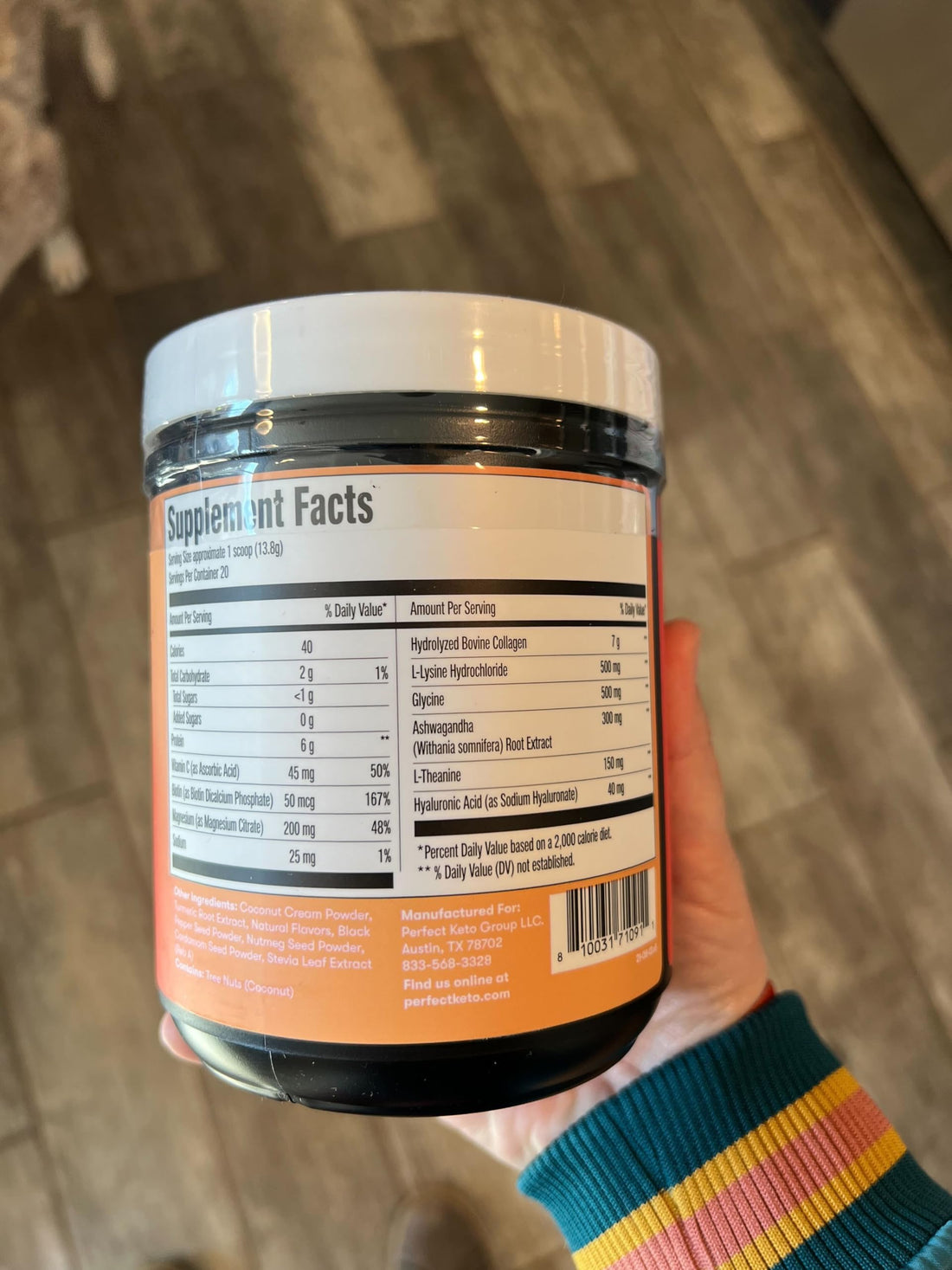 Perfect Keto Beauty + Sleep Grass Fed Collagen Peptides Protein Powder with Ashwagandha, Magnesium, Biotin, Hyaluronic Acid, L Theanine, Hair, Skin, Nails & Relaxation Support, Turmeric Coconut Latte