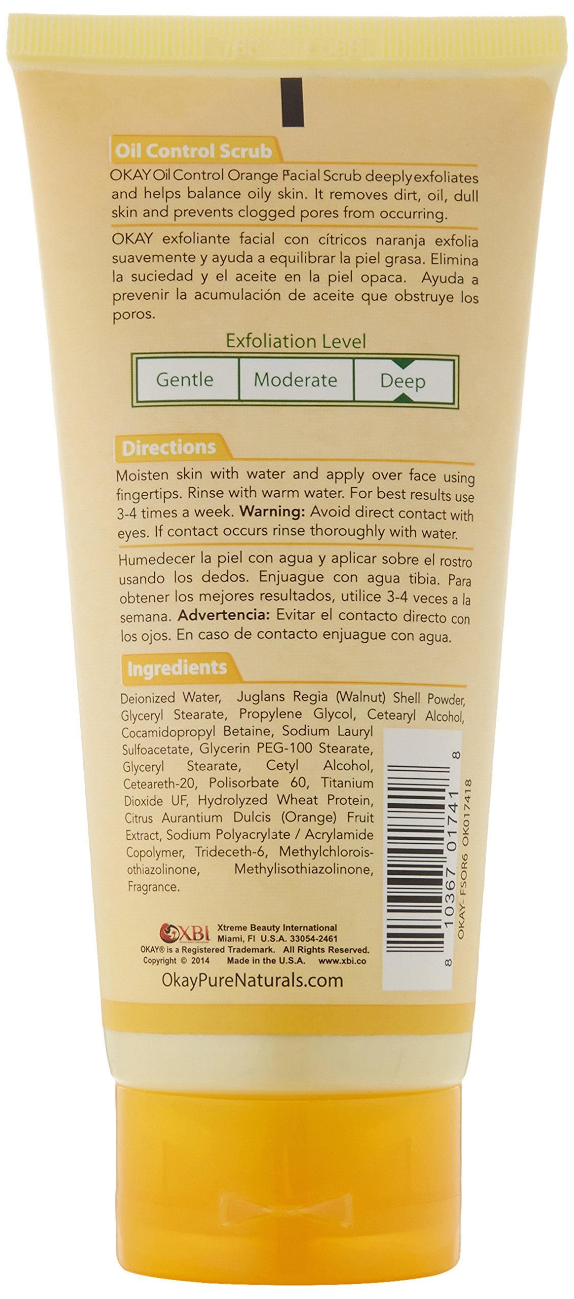 Okay Facial Scrub, Orange, 6 Ounce