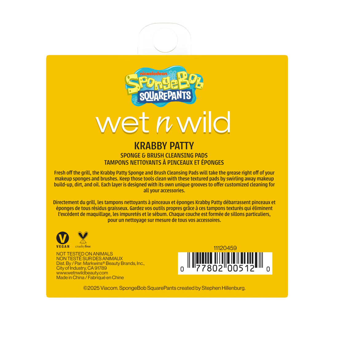 wet n wild SpongeBob Sponge & Brush Cleansing Pads, Flexible Silicone Cleaning Surface, Deep-Cleans All Brush Sizes – Krabby Patty