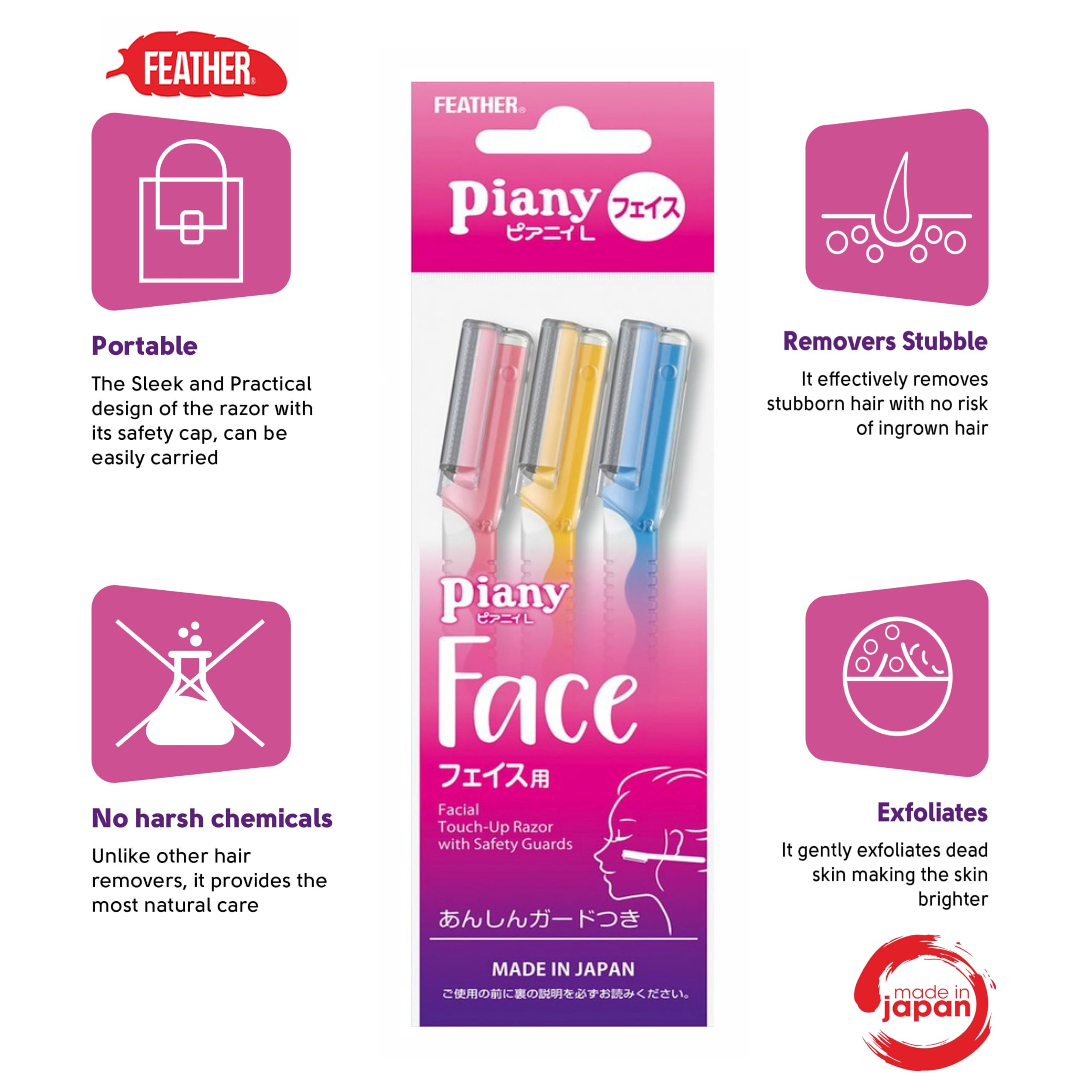 Feather Piany L 3 Pcs Razor (PI-L) by Feather