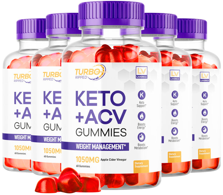 (5 Pack) Turbo Ripped Keto Weight Loss ACV Gummies, Turbo Ripped Keto ACV Gummies, Turbo Ripped Gummies, TurboRipped Keto ACV Apple Cider Vinegar Advanced Multivitamin Healthy s Gummys, 5 Months