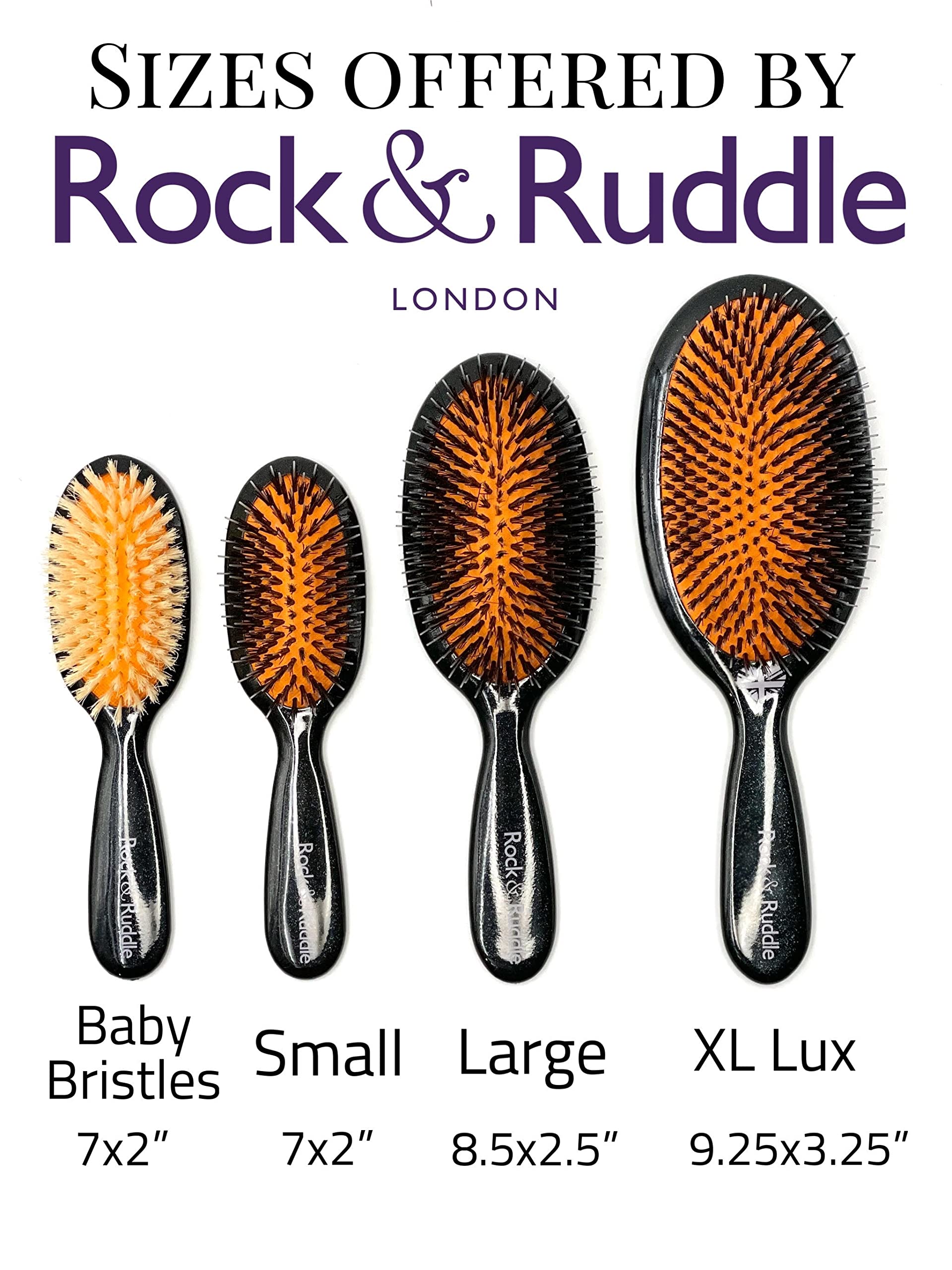 Rock & Ruddle Natural Mixed Bristle Hair Brush for Women and Kids. Perfect for Wet or Dry Hair Detangling, Smoothing and Blowdrying. Bring out a Healthy Shine. Ballet Dancers Design, Small