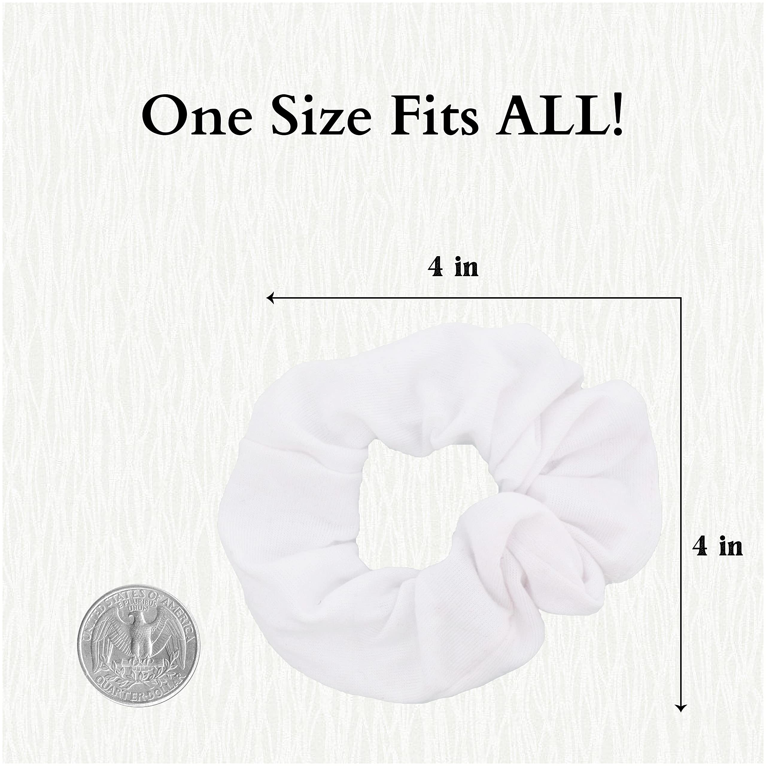 Set of 12 Scrunchies - White