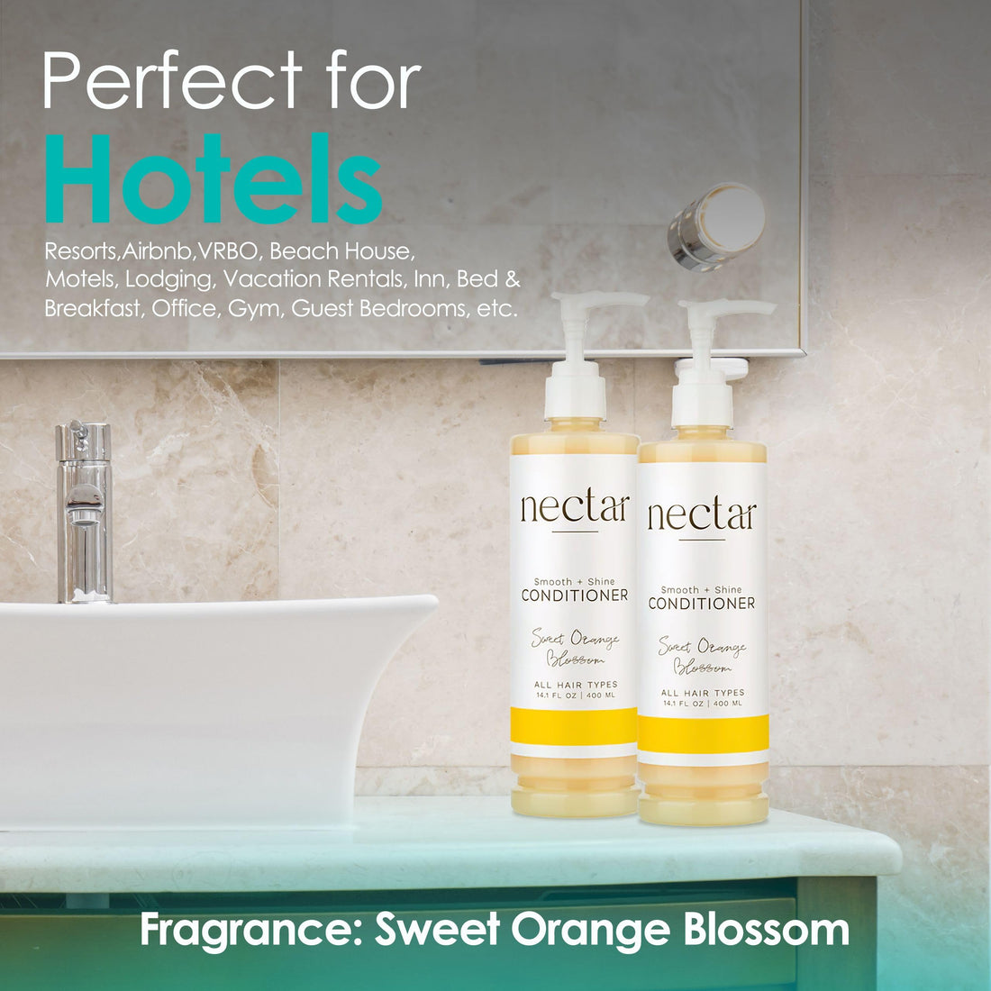 World Amenities Nectar Pump Bottle Hair Conditioner - Moisturizing Conditioner for Hair Care - Detangling Conditioner