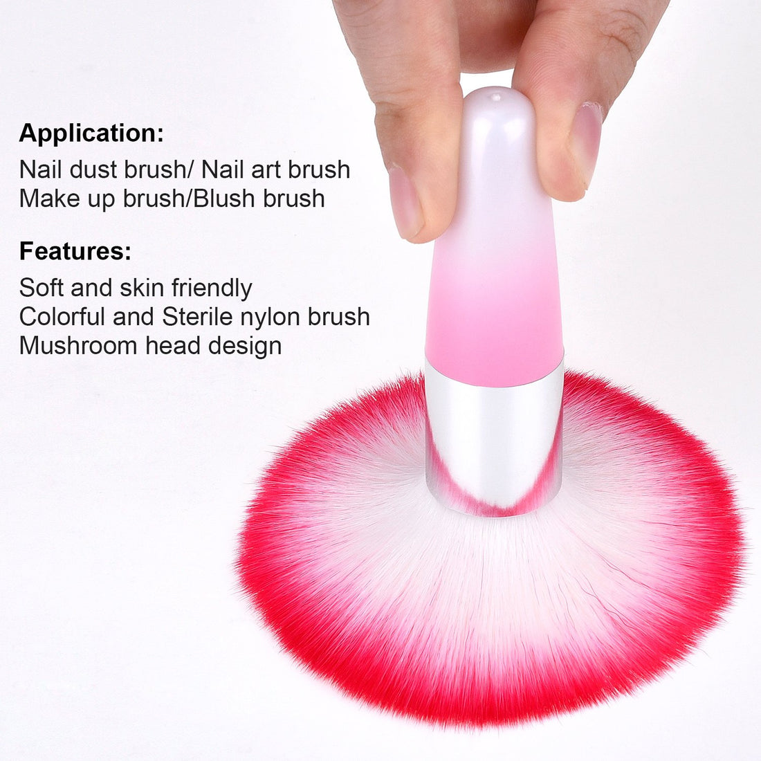 eBoot 2 Pieces Soft Nail Art Dust Remover Powder Brush Cleaner for Acrylic and Makeup Powder Blush Brushes