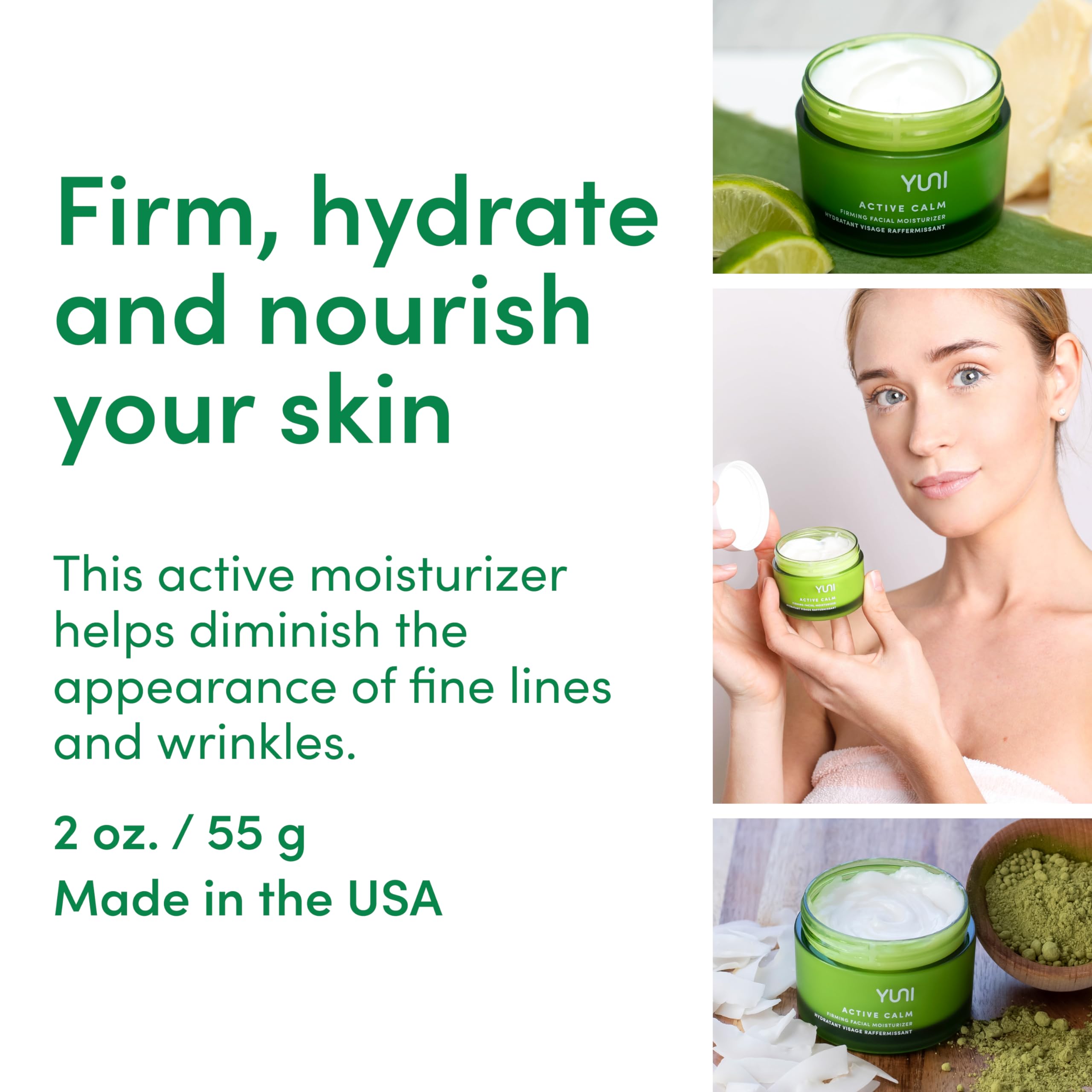 Yuni Active Calm Firming Facial Skin Moisturizer, 2 Fl. Oz.