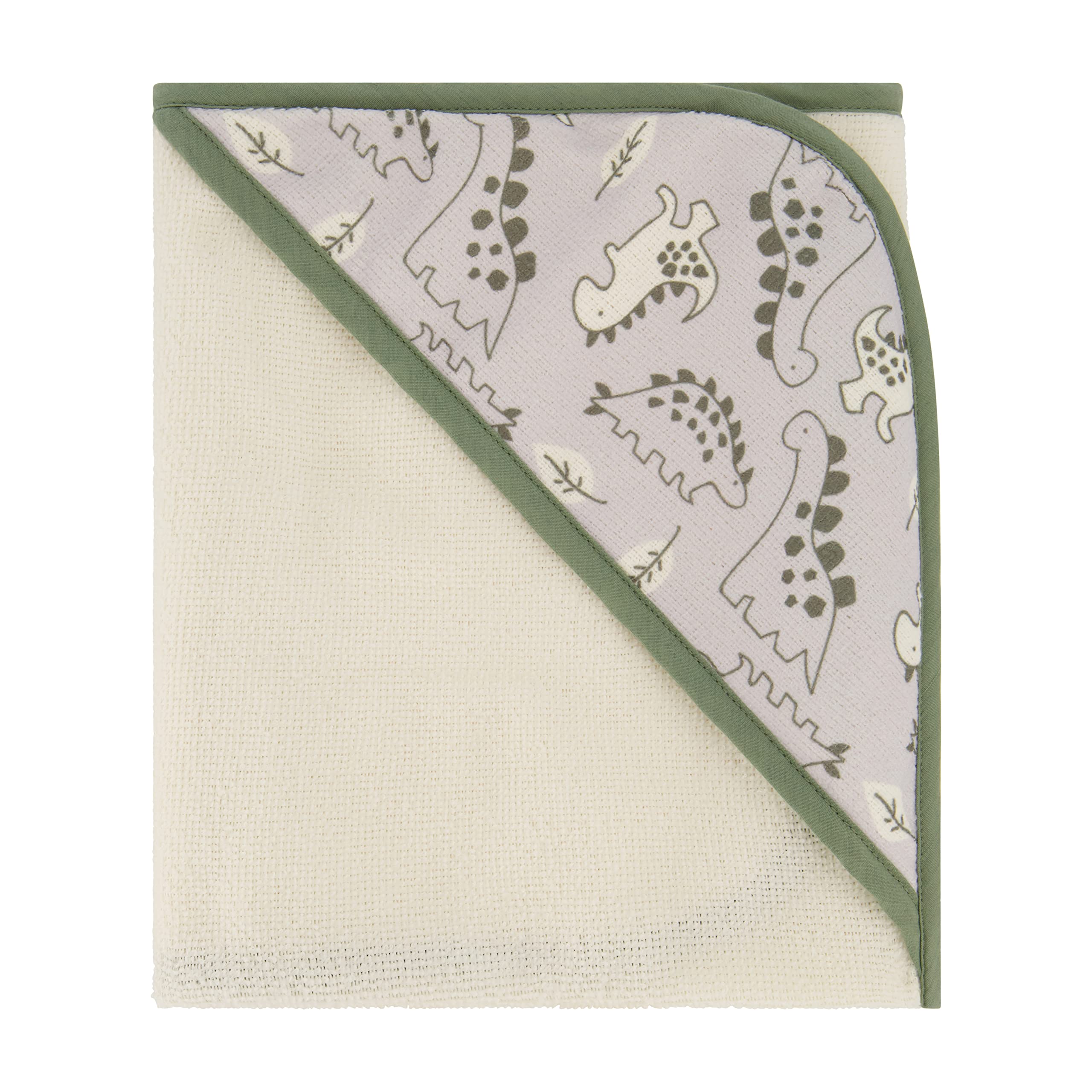 Cudlie Buttons & Stitches Baby Boy 3 Pack Rolled/Carded Hooded Towels in Dino Roar Print (GS71721)