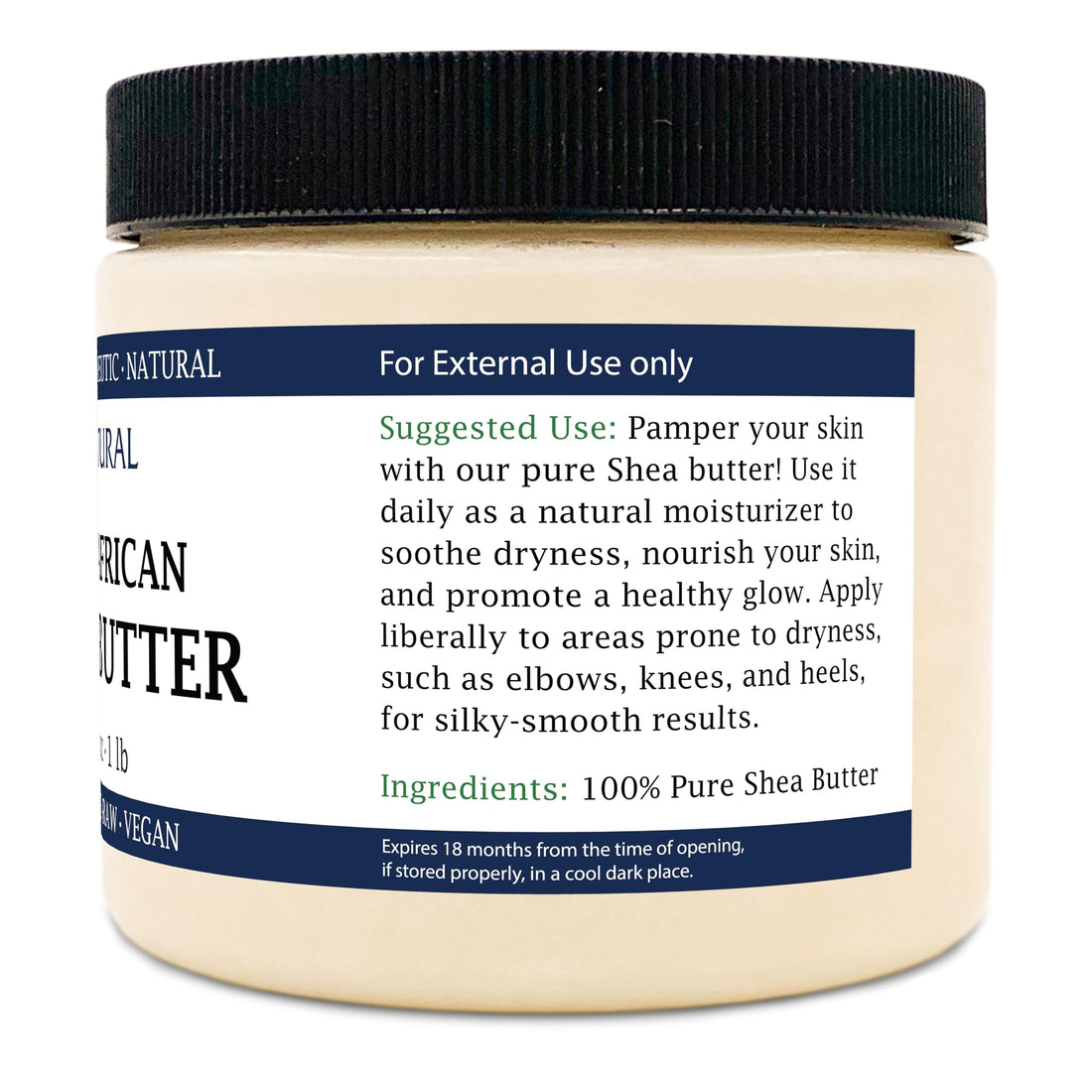Raw Shea Butter-100% Pure, Virgin, Unrefined, Raw Ivory Shea Butter from NakedOil (16 Ounce)