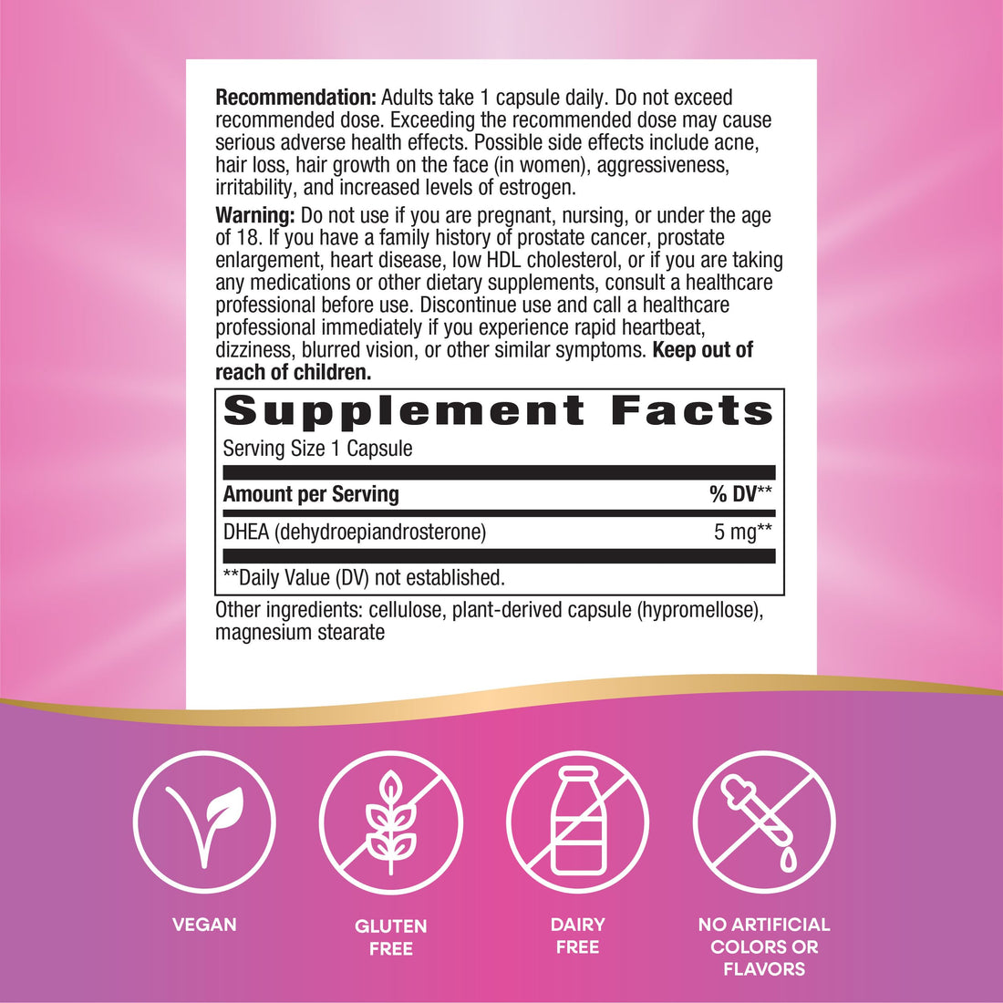 Nature's Way Youthful You DHEA 5 Mg, Supports Healthy Aging & Hormone Production*, No Gluten, 60 Vegan Capsules (Packaging May Vary) - 2 Pack