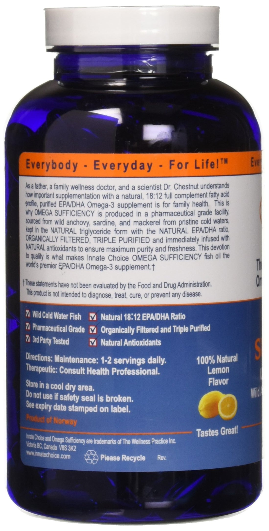 Omega Sufficiency Lemon 240 Capsules