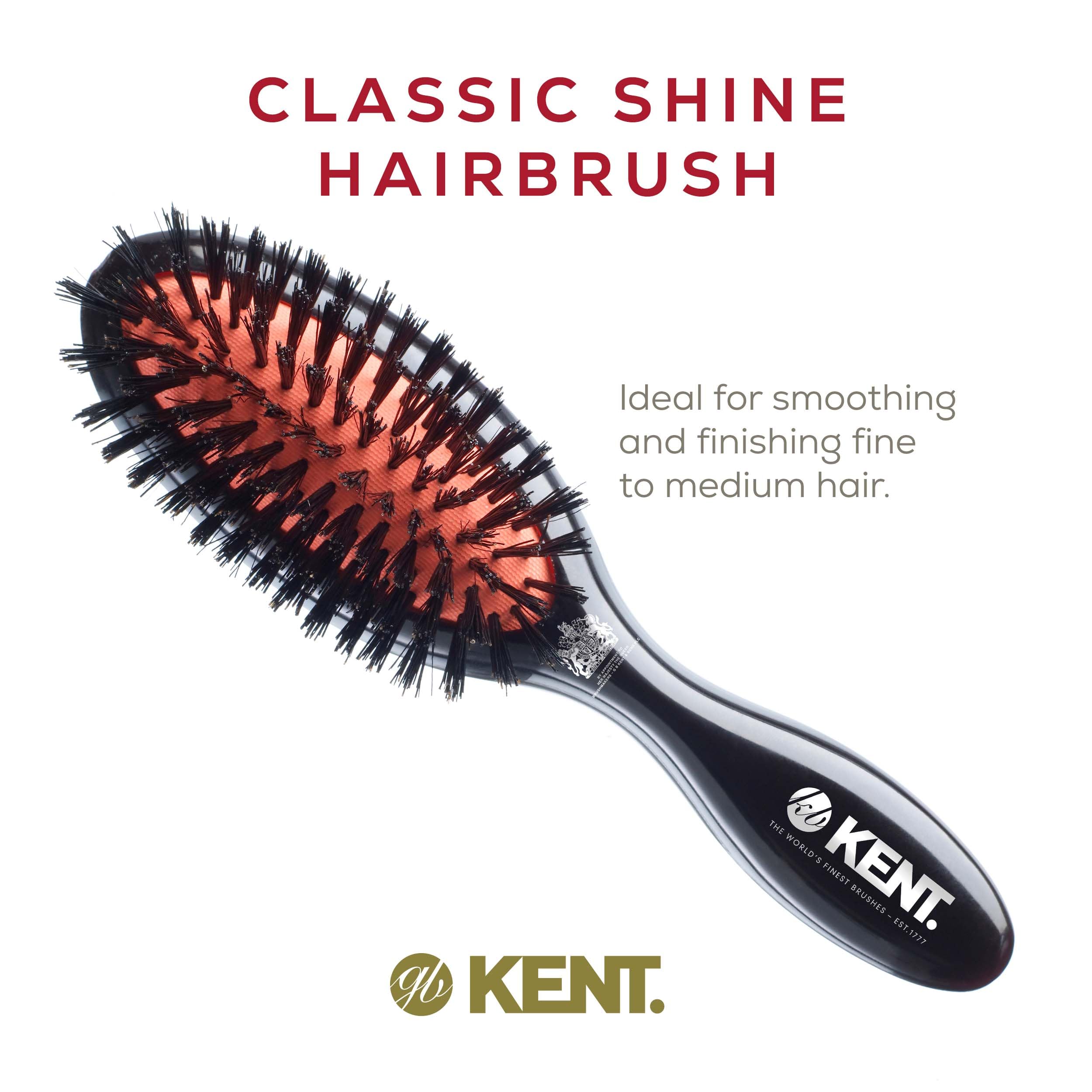 Kent Midnight Ruby Finish Pure Brislte Handbag Brush, Black