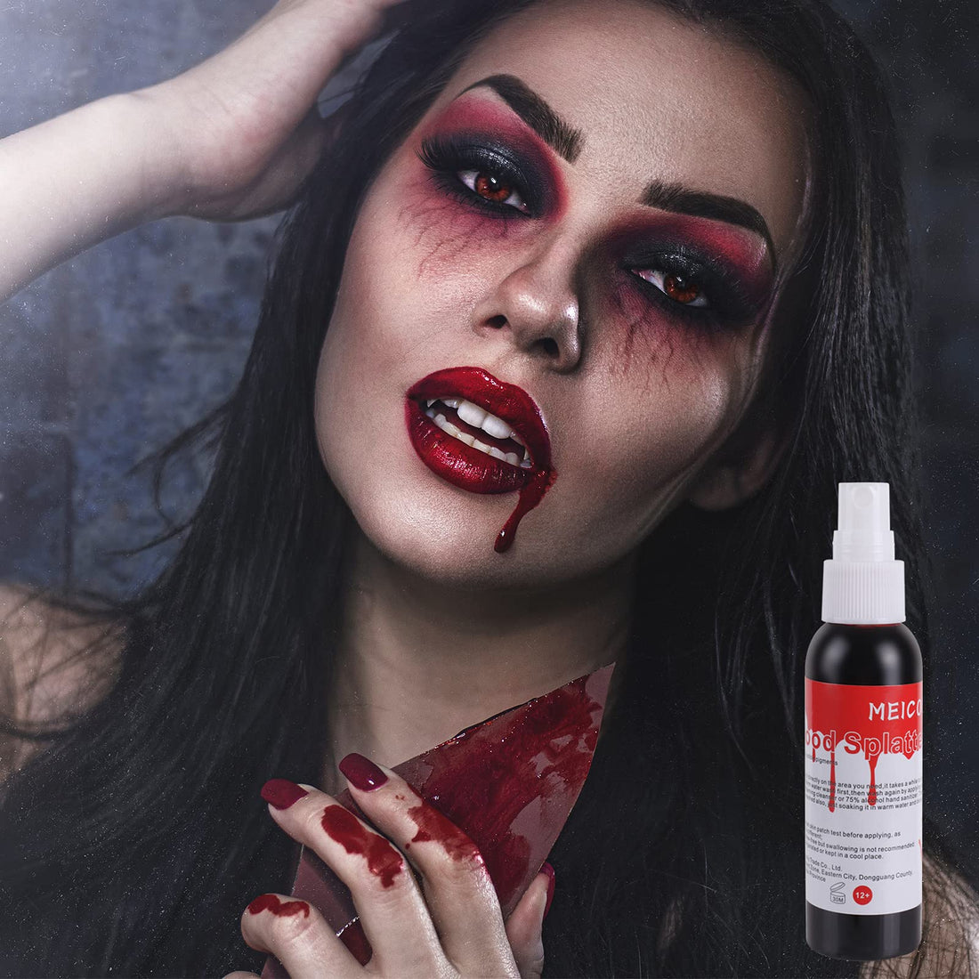 MEICOLY 6 Color Bruise Wheel for Special Effects, 2.1oz Fake Blood Spray Blood Splatter Theatrical Halloween Liquid Blood for Clothes Face Body Paint with 3pcs Stipple Sponges