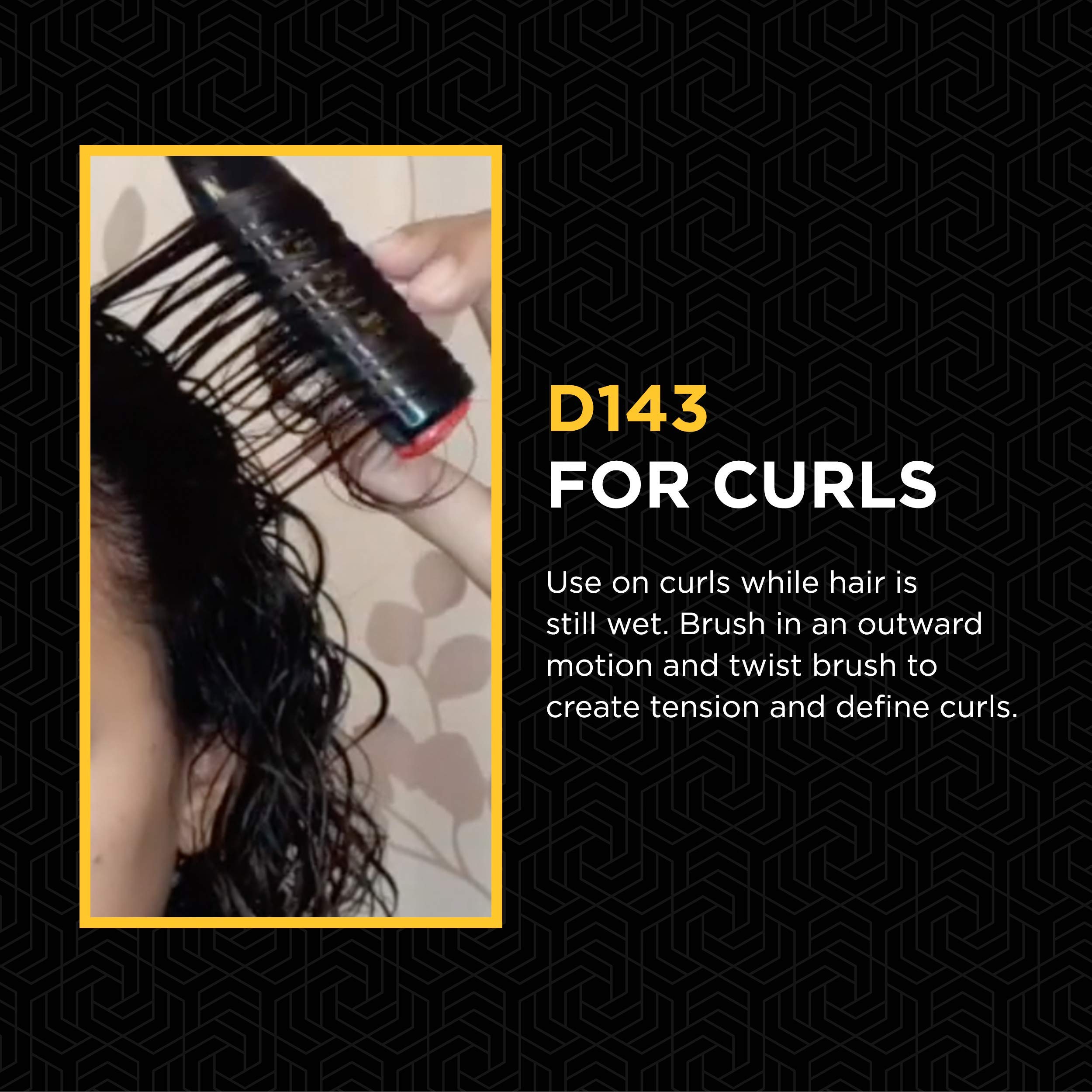 Denman Curly Hair Brush D143 - 5 Row Styling Mini Brush With Long Handle for Detangling, Separating, Shaping and Defining Curls and Smoothing Hair- For Women and Men