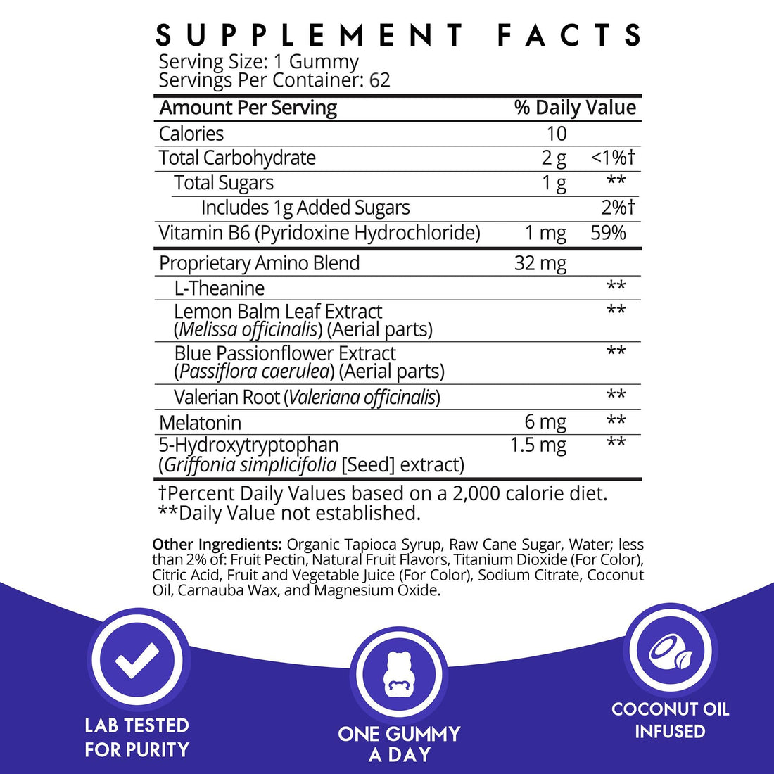 Sugarbear Sleep Gummy 2 Month Supply, Extra Strength Melatonin 6mg, for Men & Women, Vegan Vitamin B6, L-Theanine, 5 HTP, Valerian, Sleep Aid for Adults & Teens, Certified Kosher, Halal, Cruelty-Free