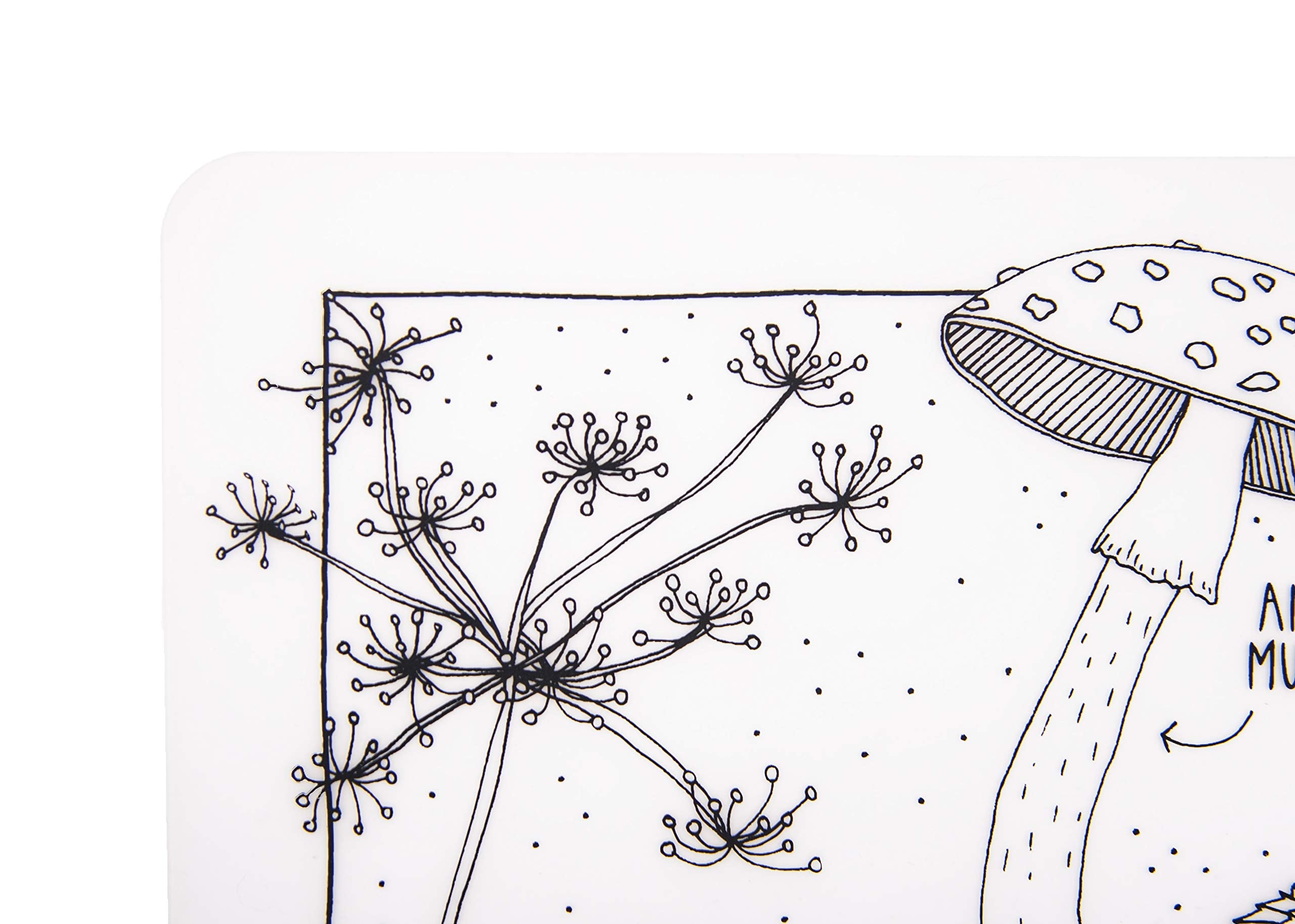 modern-twist 10 x 14 Reusable, Waterproof Coloring Mark-Mat Sheet for Kids, 100% Food-Grade Silicone, Pack of 1, Dangerous Plants